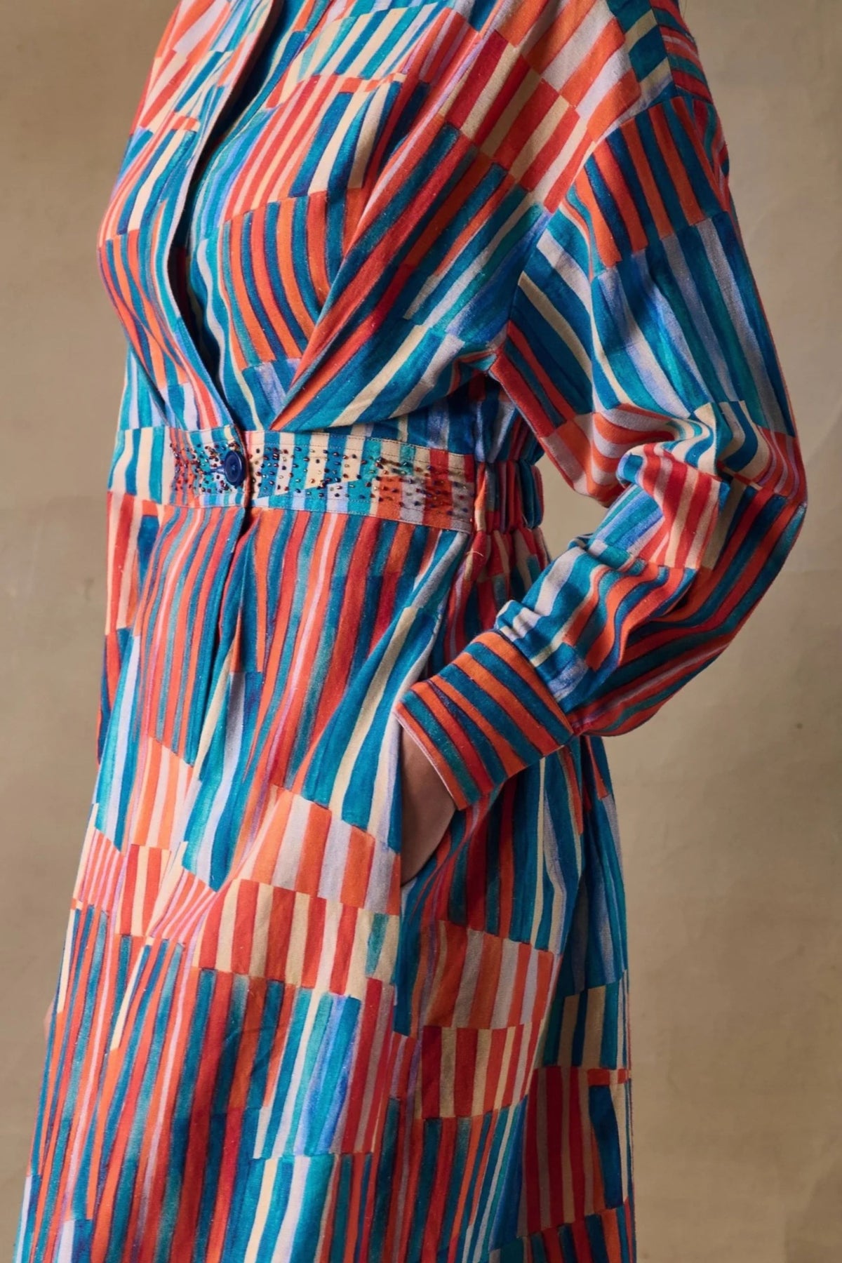 Asilah Stripe Wrap Dress