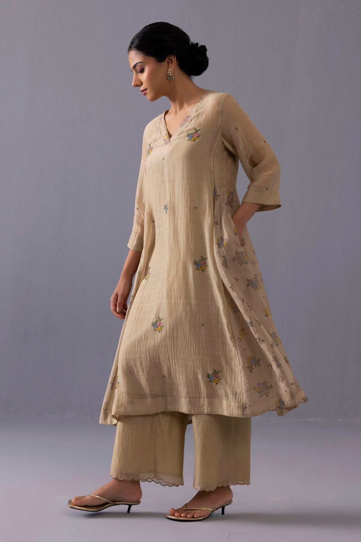 Sagarika Beige Kurta Set