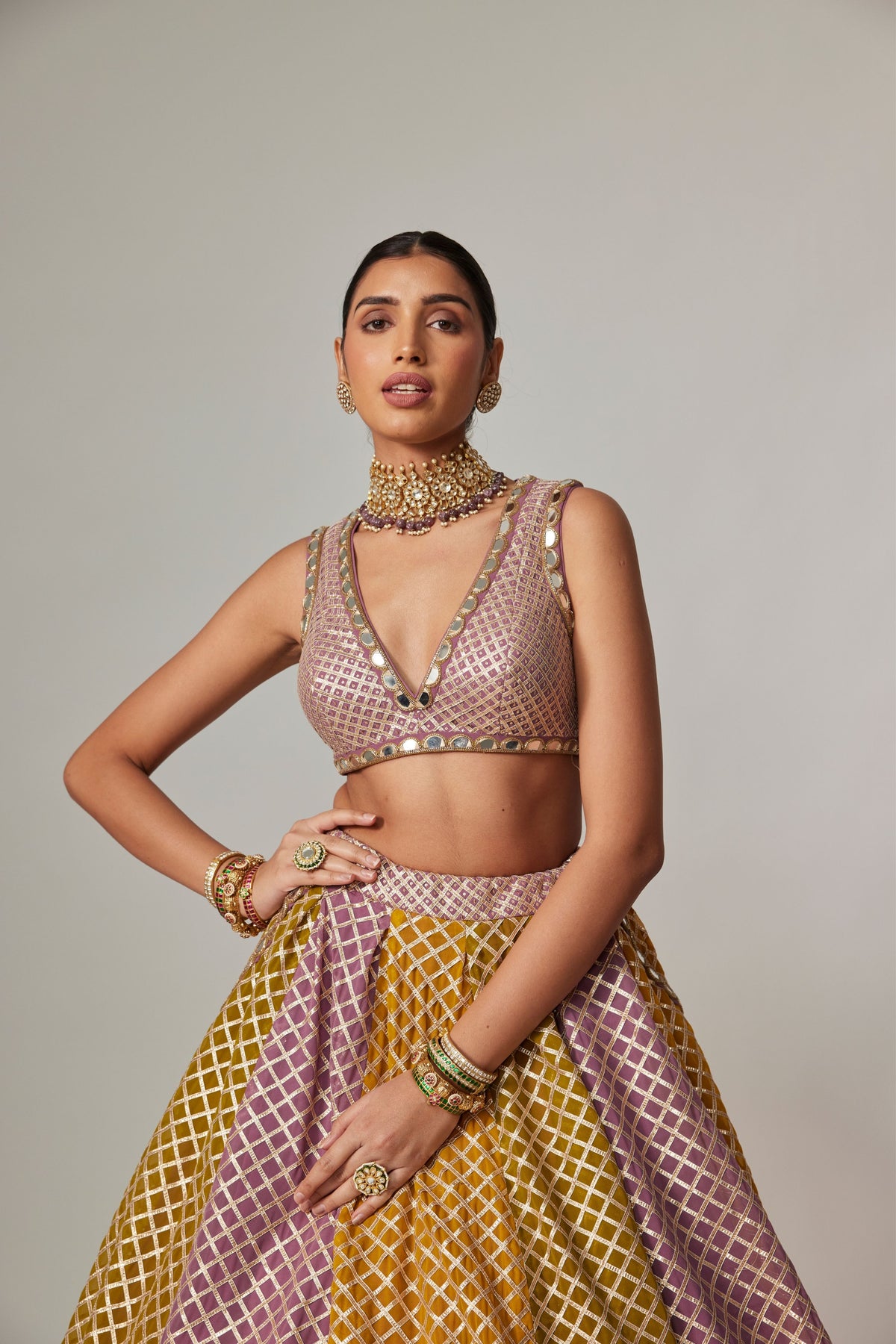 Mustard Multicolor Lehenga Set