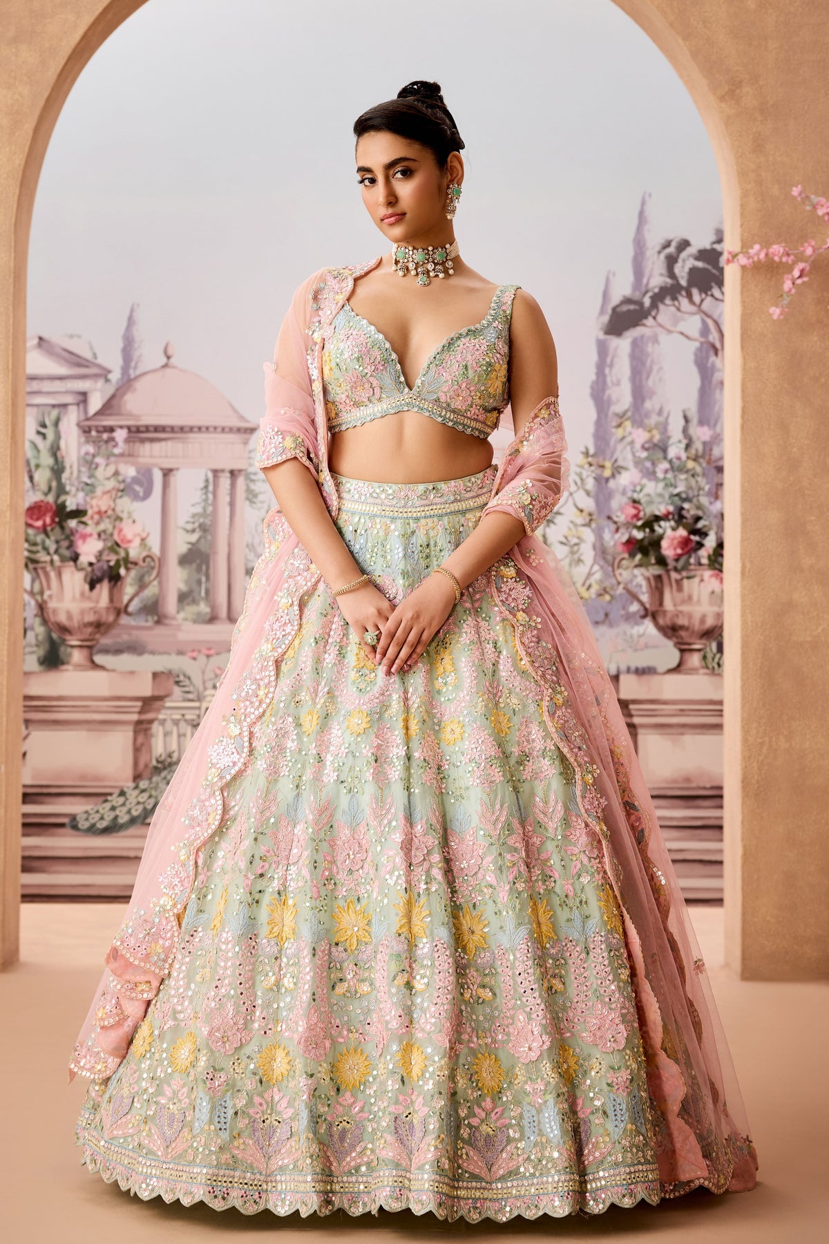 Msi  Aplique 3d Lehenga Set