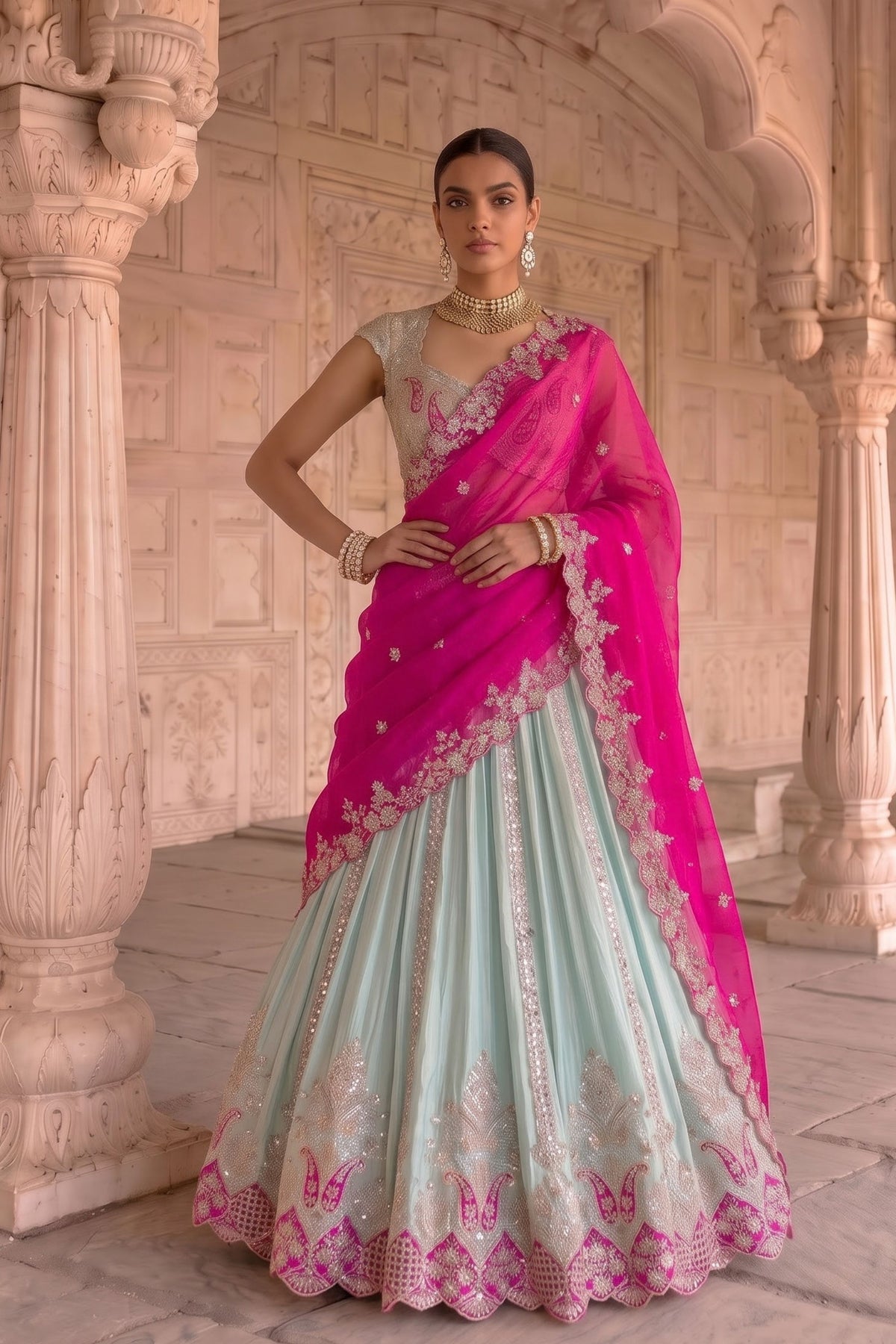 Padma Raga Lehenga Set