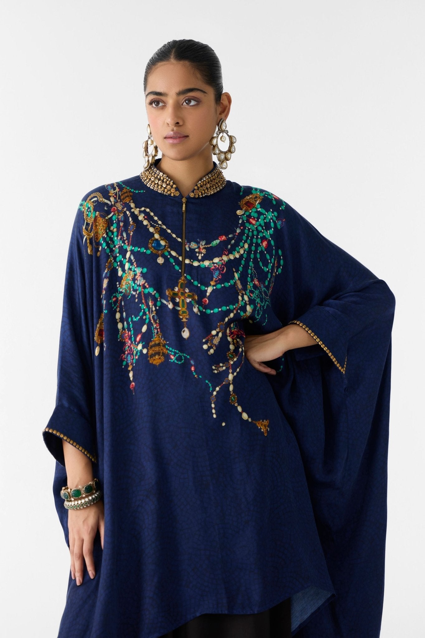 Navy Maharni Kaftan Set - Studio Rigu - Elahe
