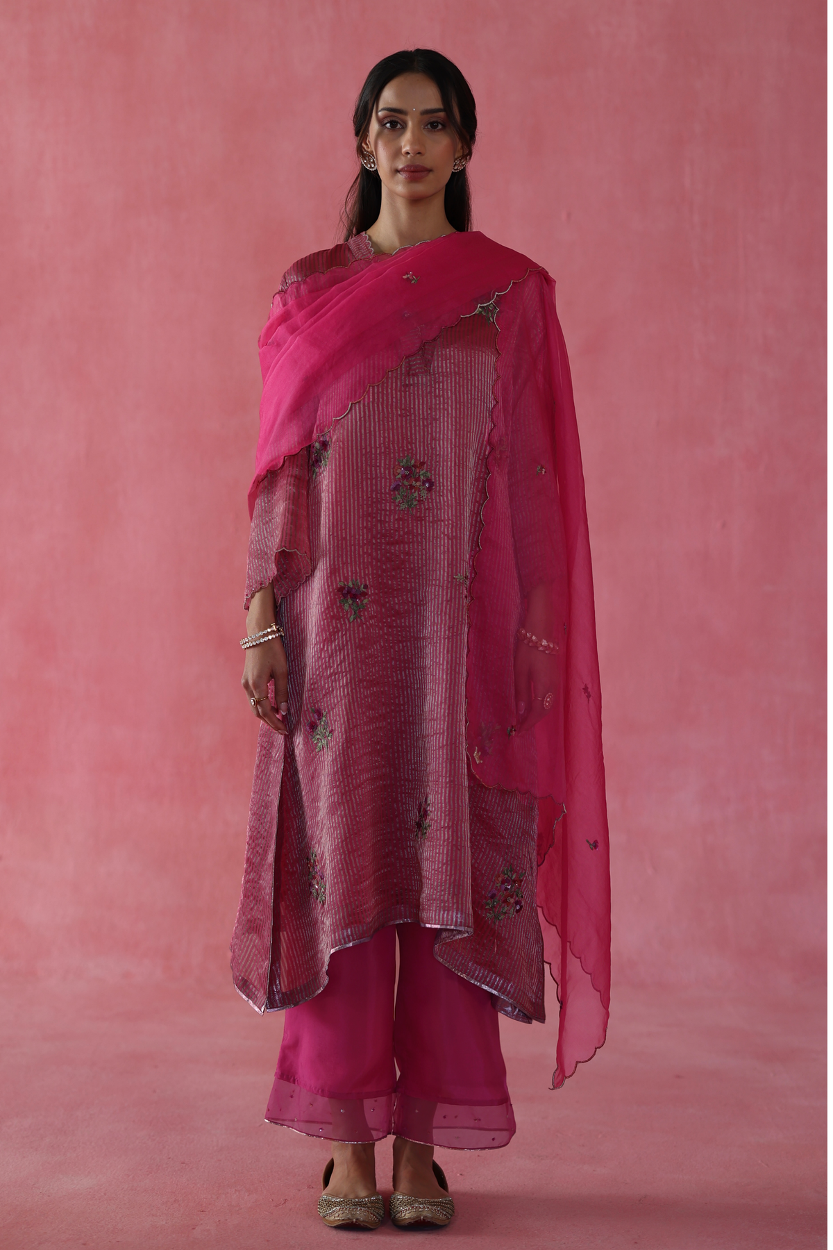 Fuschia Shakkar Kurta Set