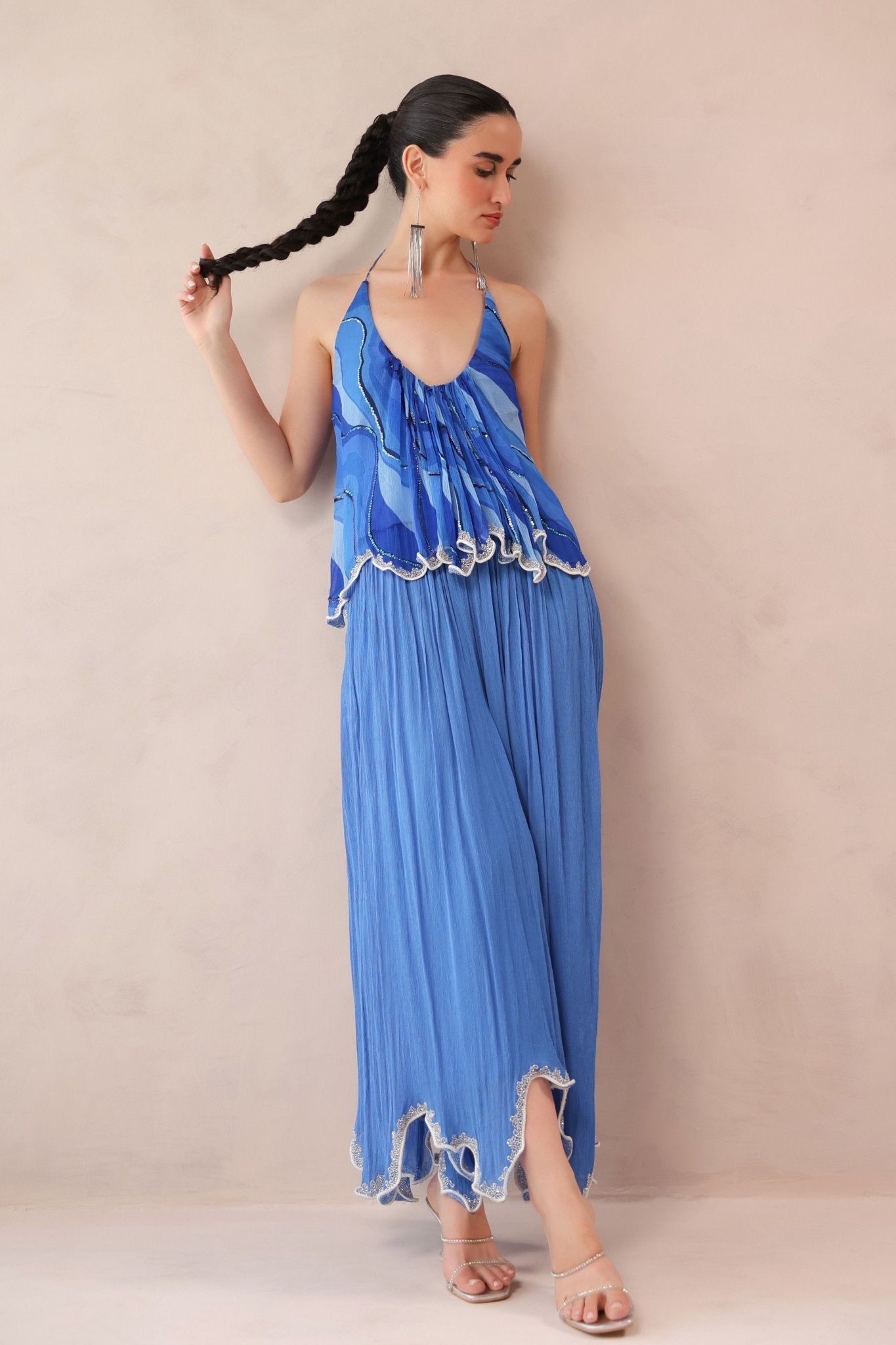 Vegas Blue Boho Co - ord Set - Pallavi Jaipur - Elahe