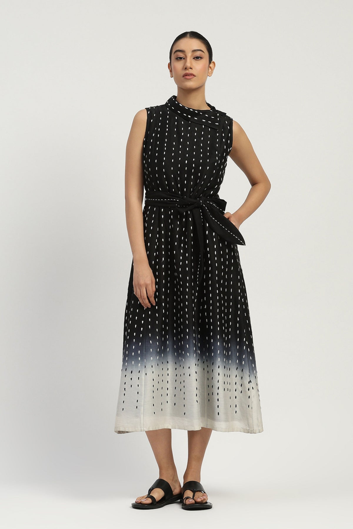 Ombre Stab Stitch Long Dress