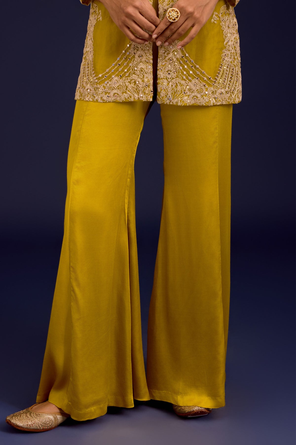 Mustard Organza Sharara Set