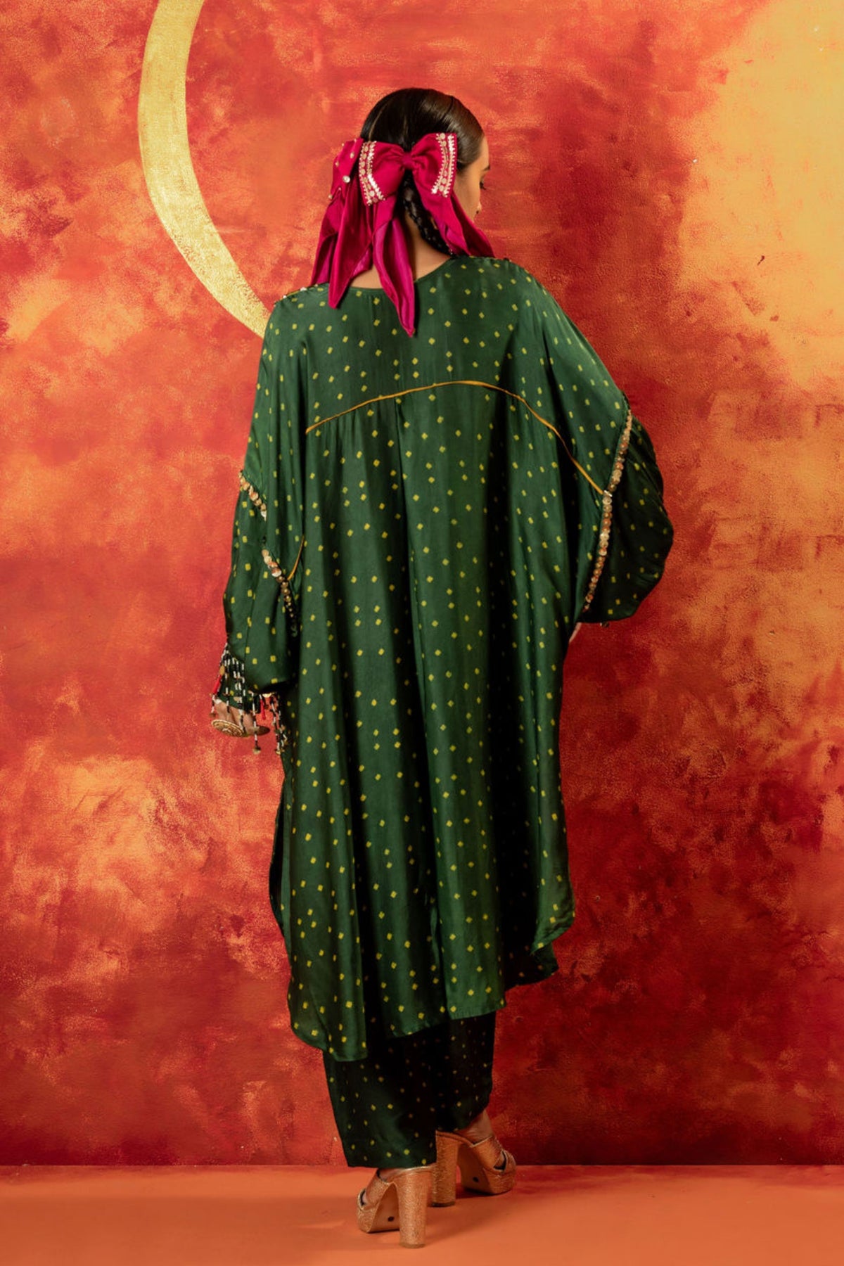 Hira Green Kaftan Set