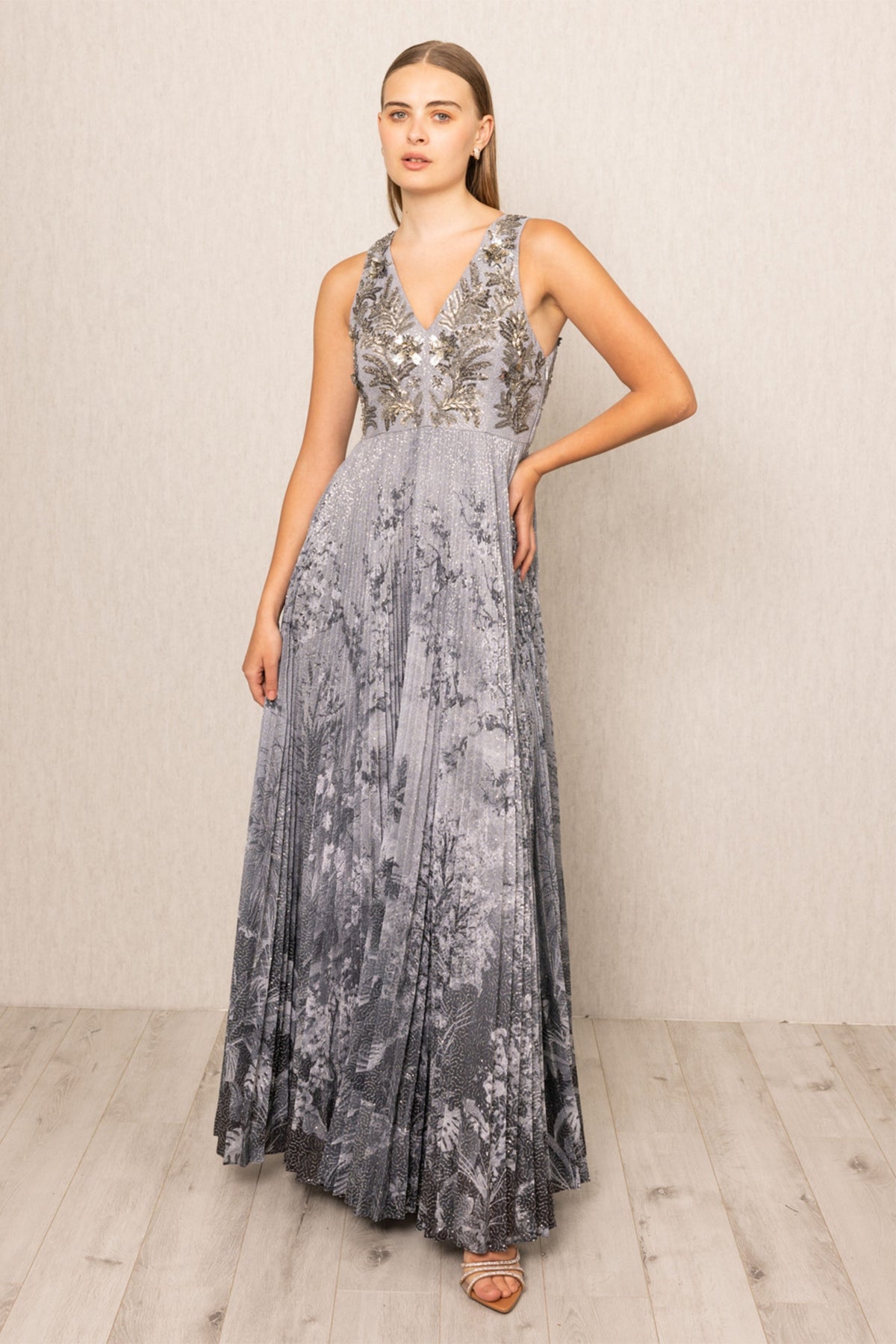 Riva Pleated Gown
