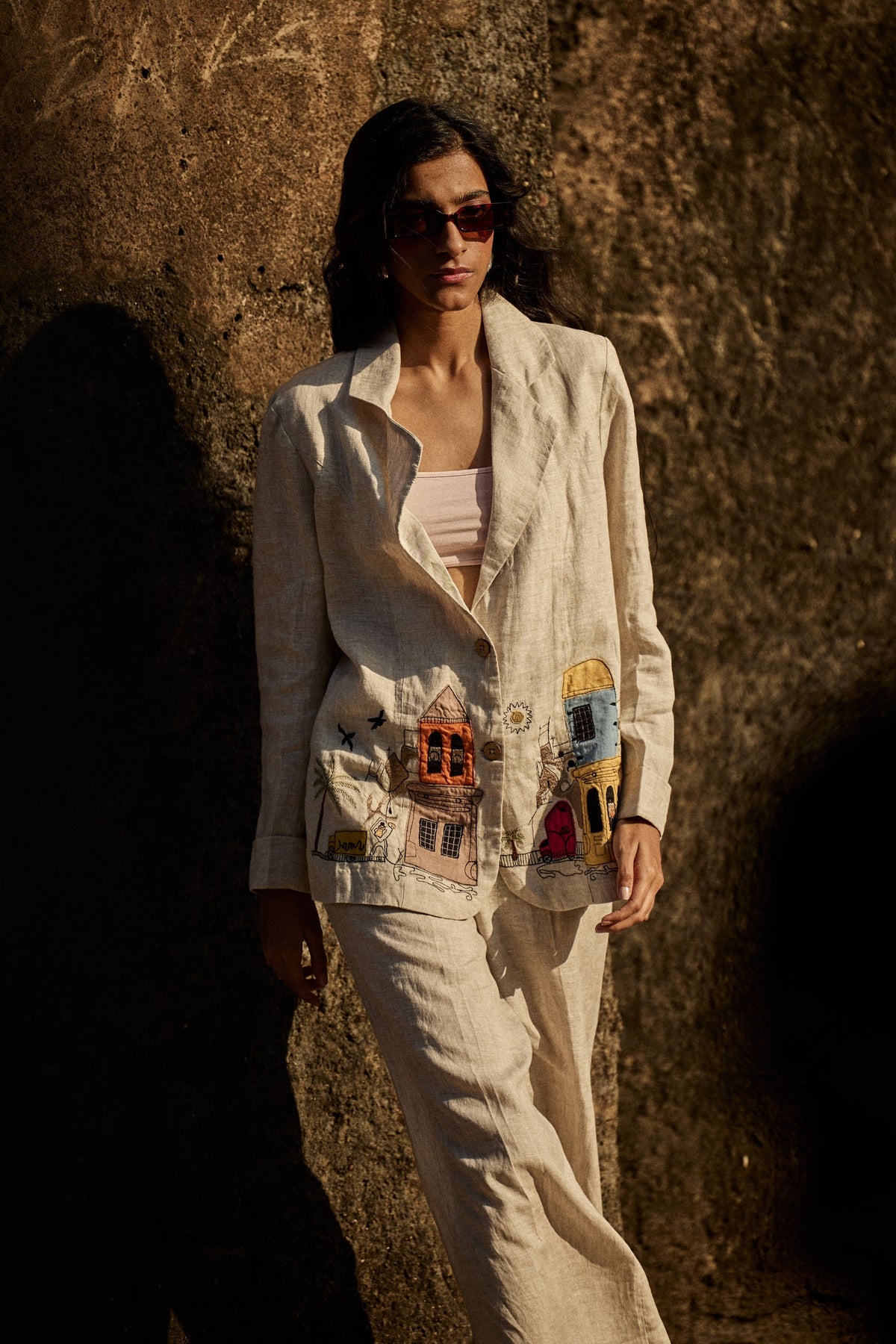 Beige Linen Blazer