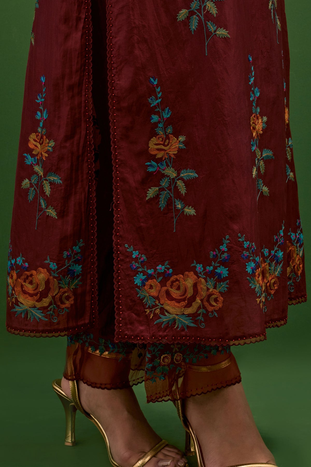Rosewood Embroidery Straight Kurta Set