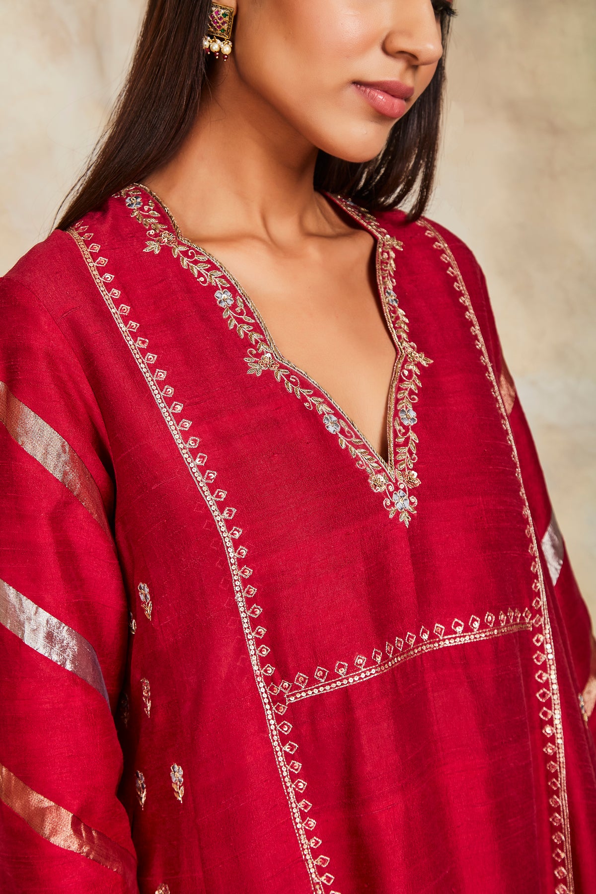 Maroon kurta set