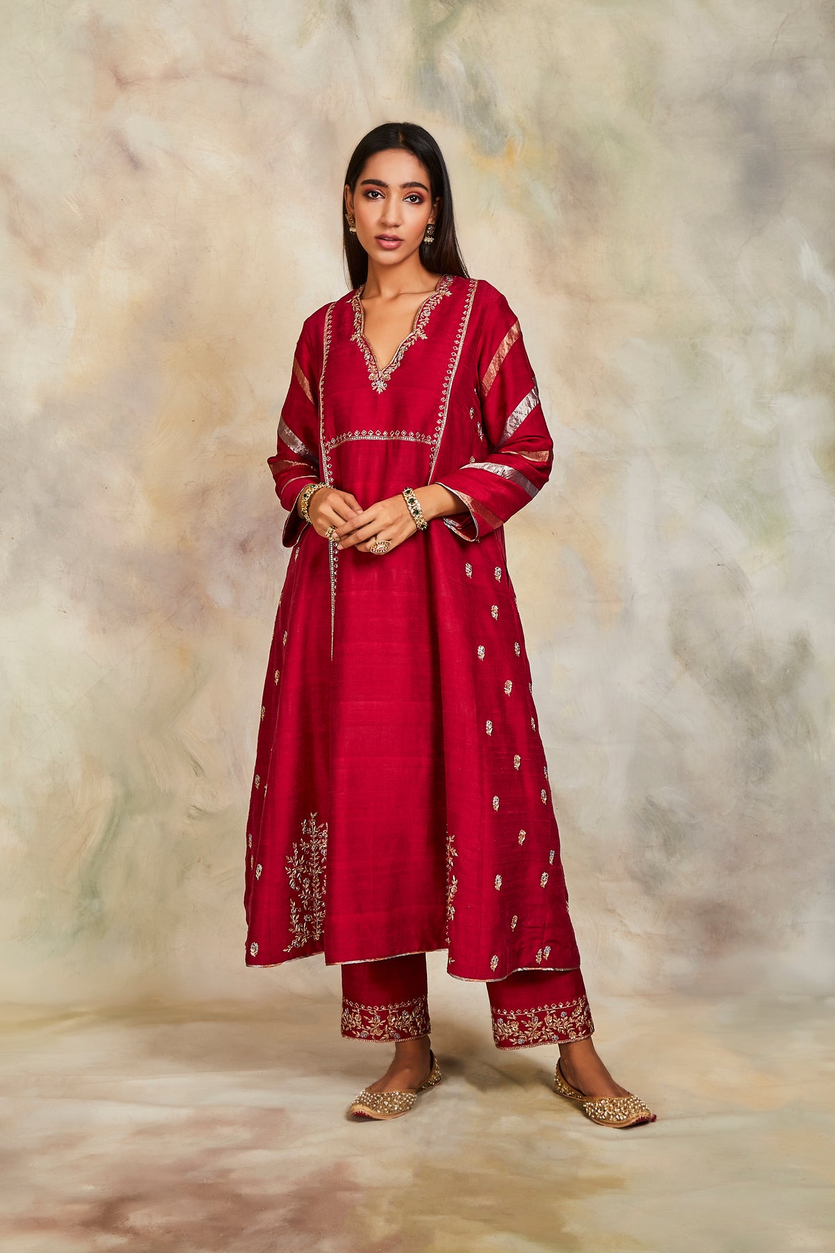 Maroon kurta set