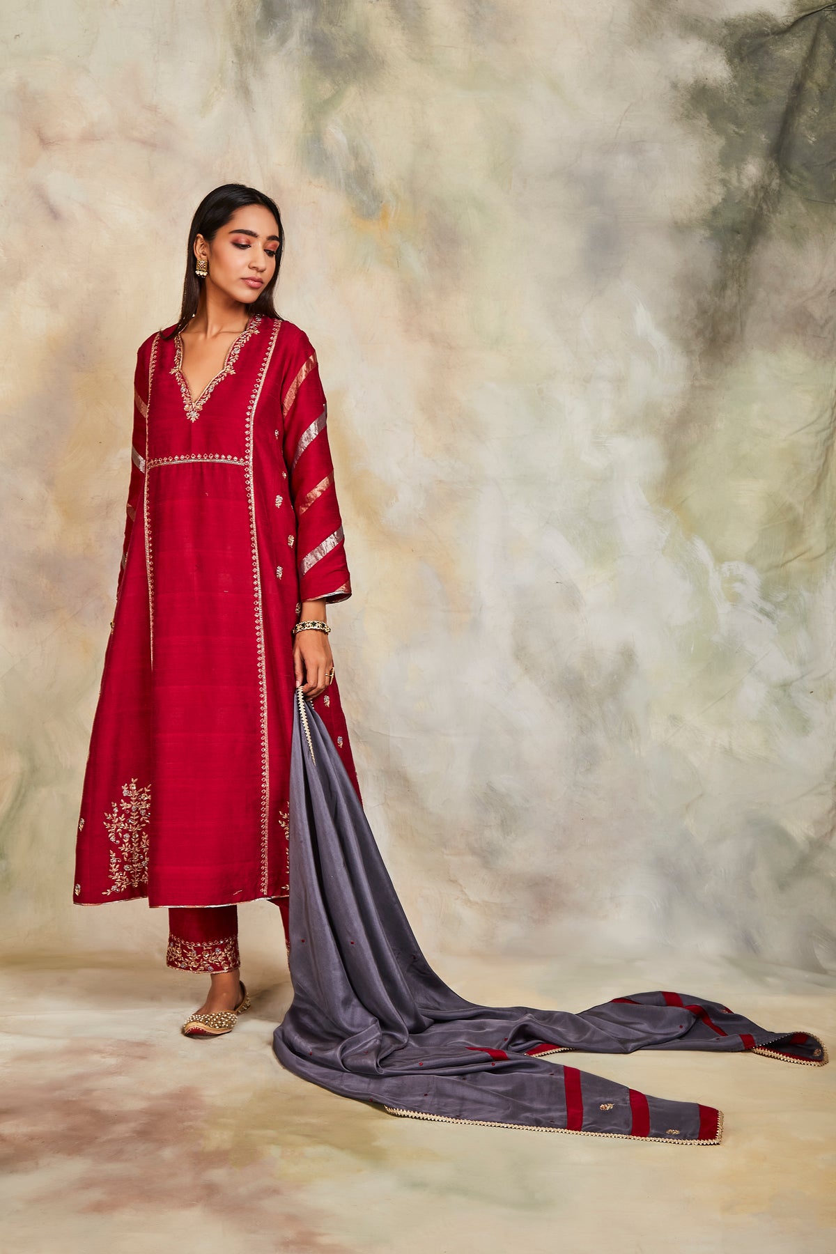 Maroon kurta set