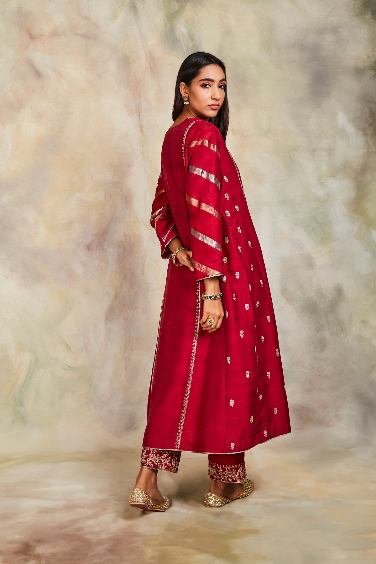 Maroon kurta set