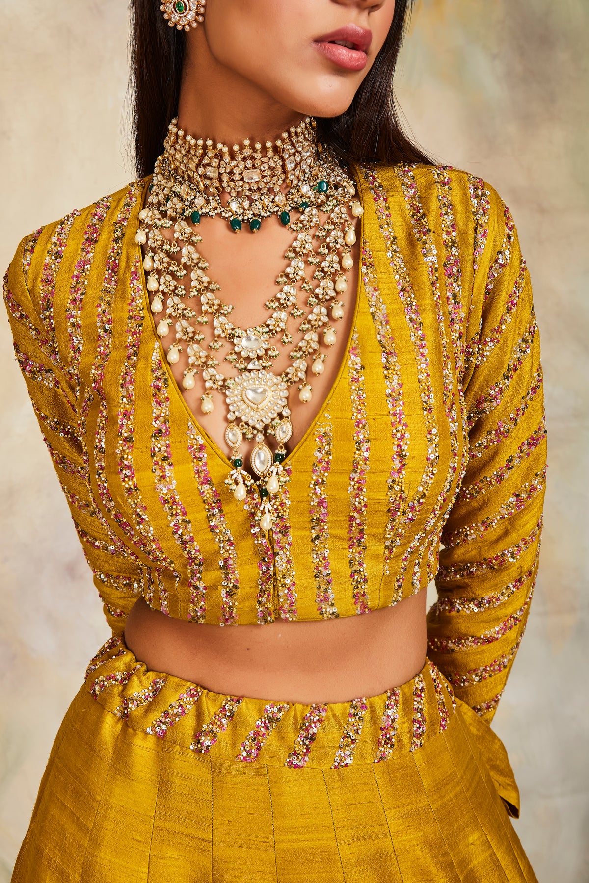 Mustard lehenga set