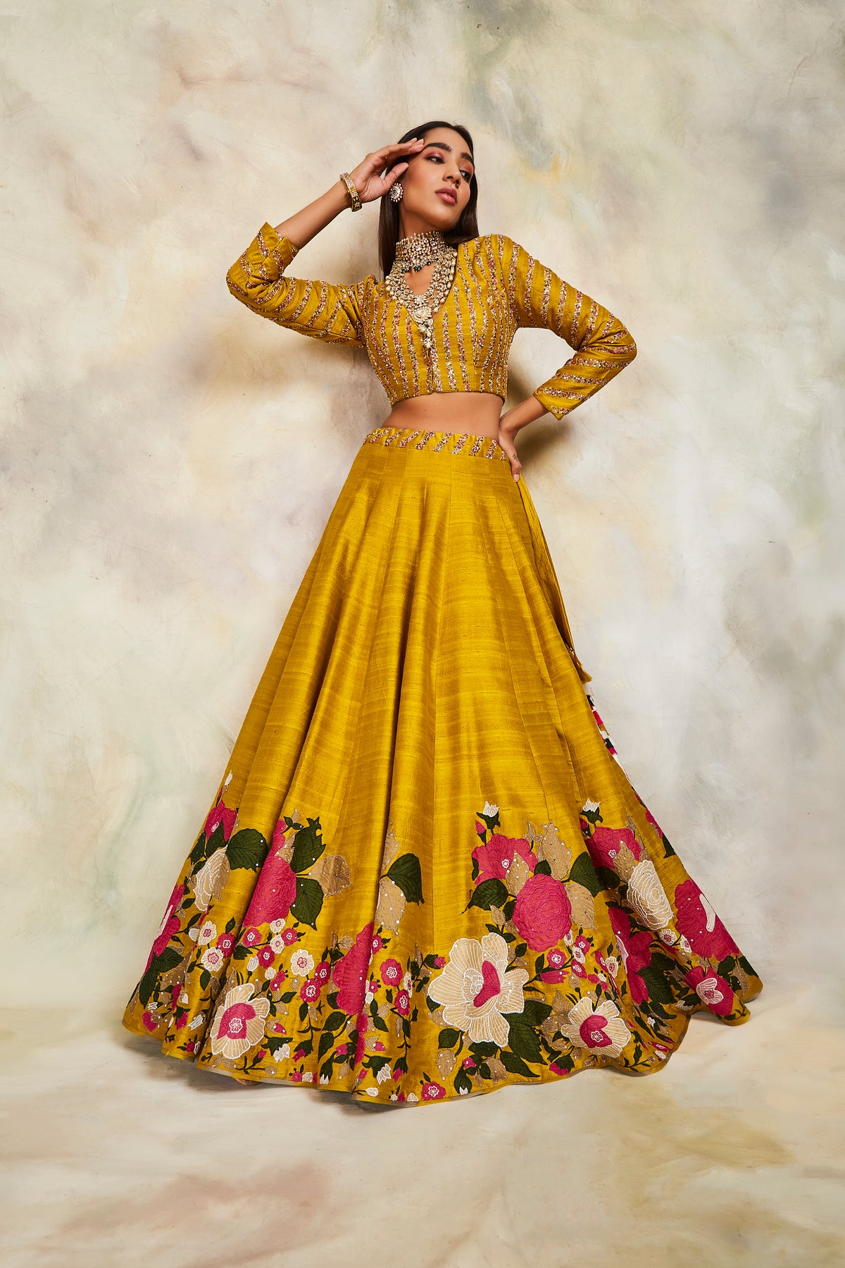 Mustard lehenga set