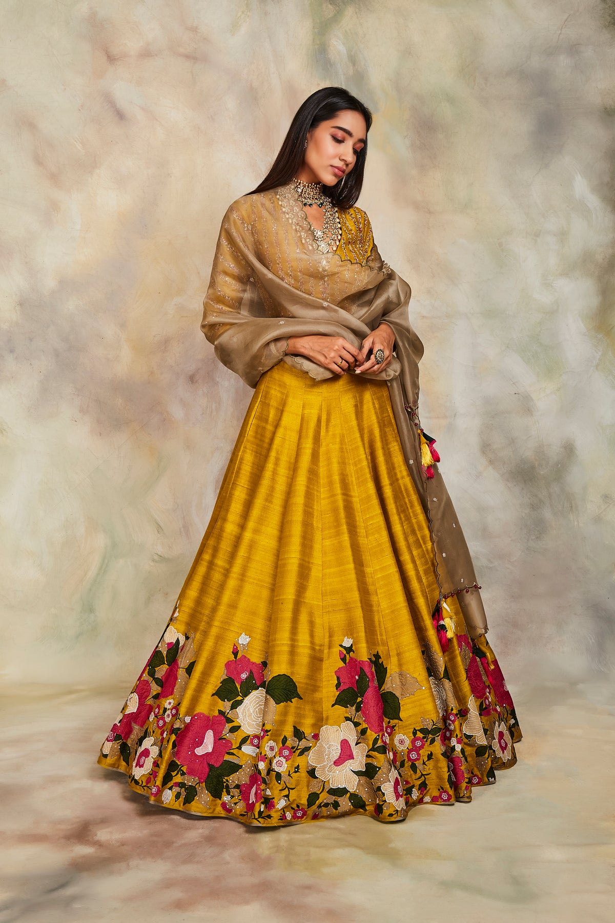 Mustard lehenga set