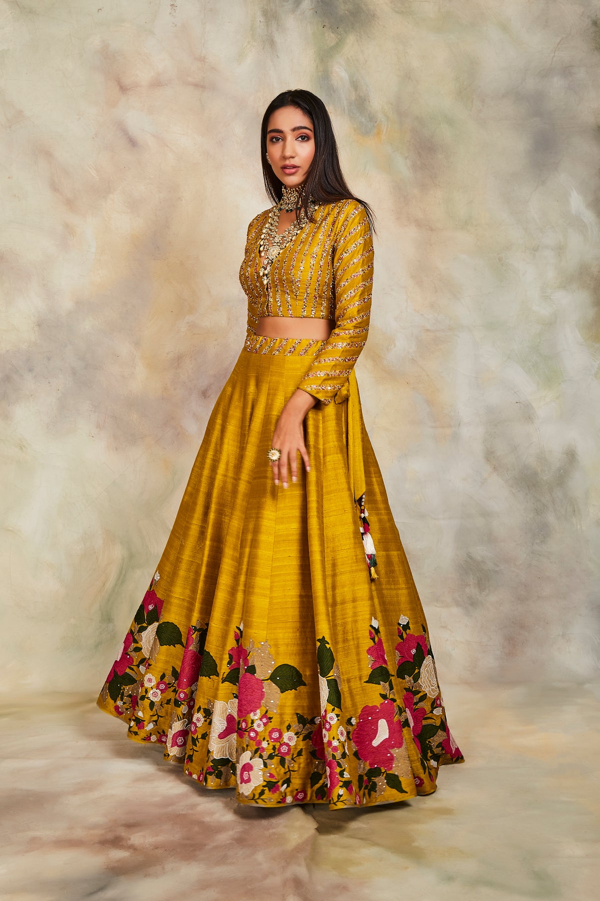 Mustard lehenga set