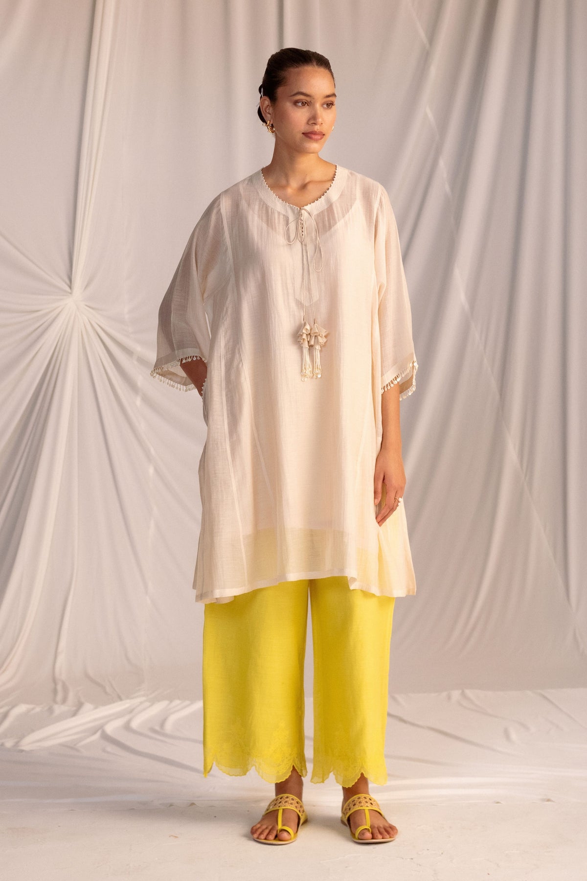 Champagne and Lime Green Tunic Set