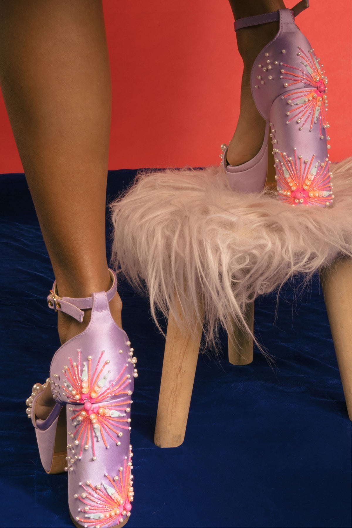 The Dandelion Twinkle - Lilac Platform Block Heels