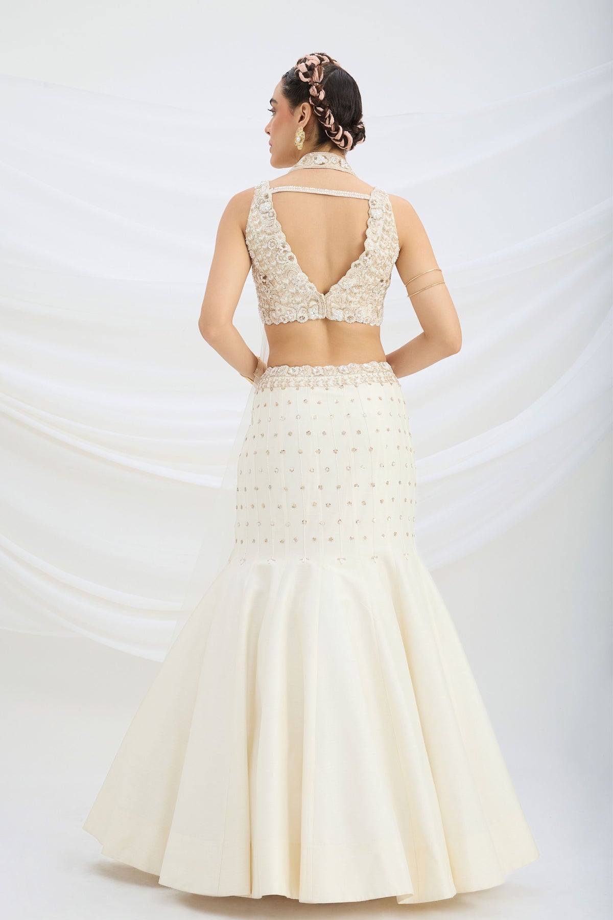Fishcut Embroidered Lehenga Set