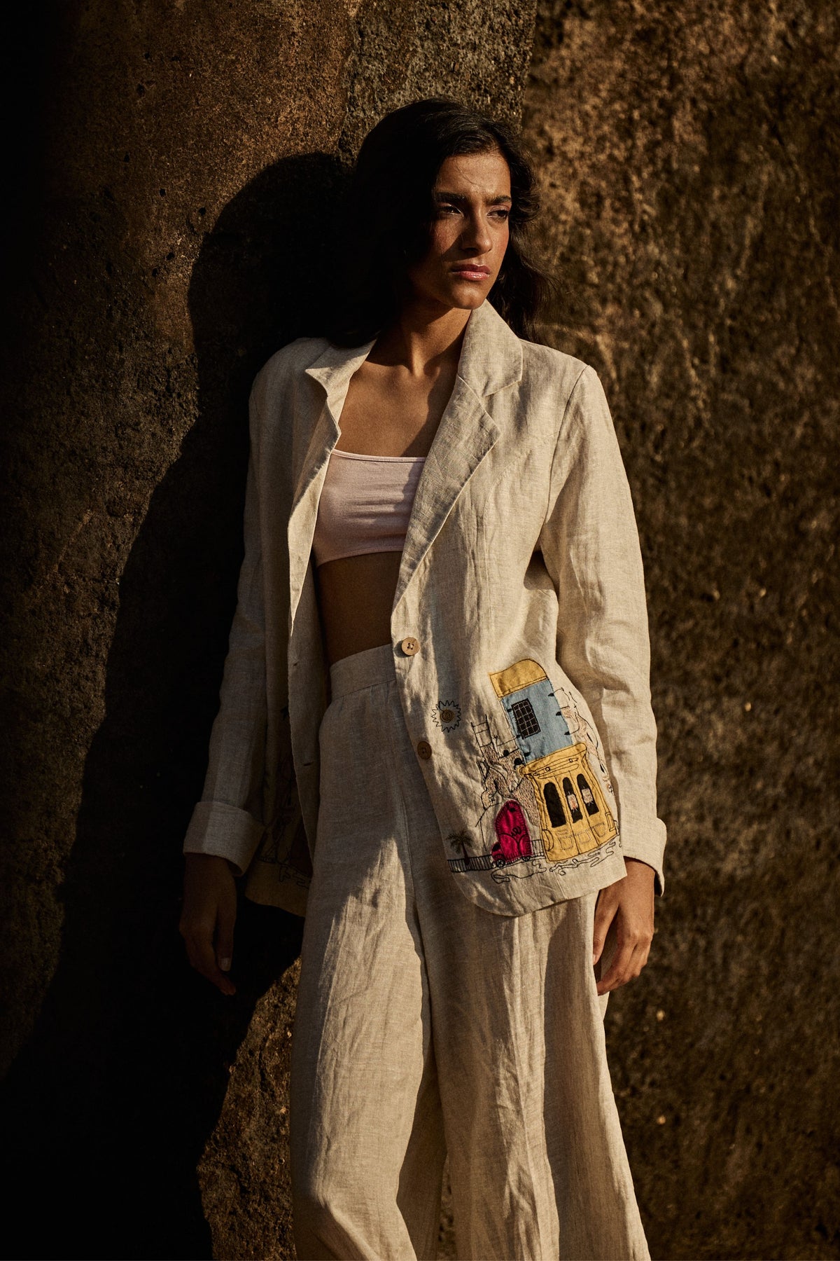Beige Linen Blazer