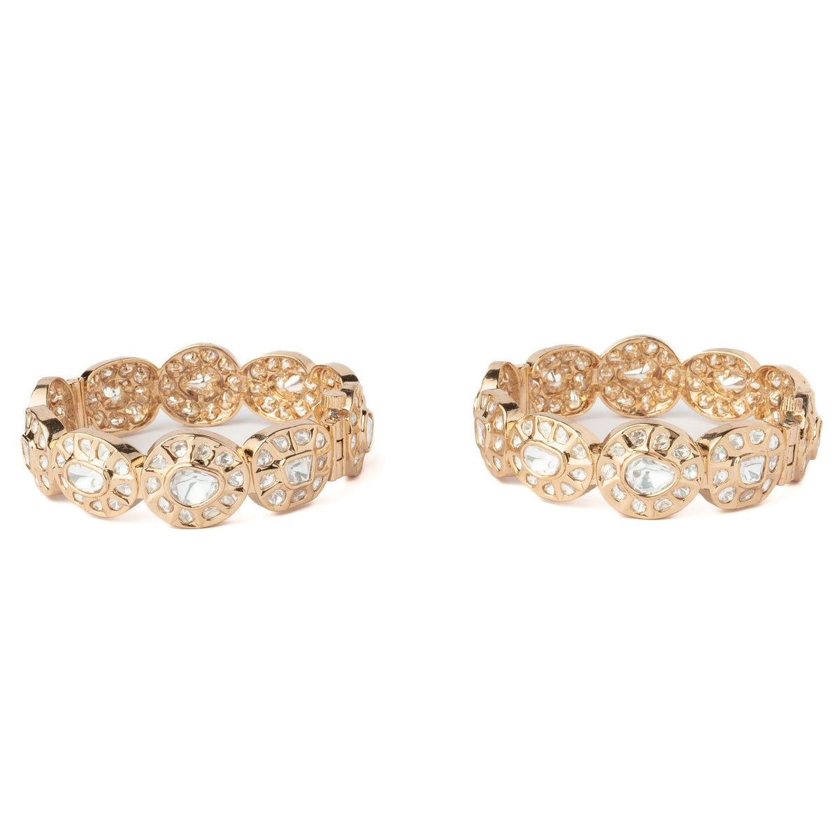 Gold Plated Polki Pair of Bangles