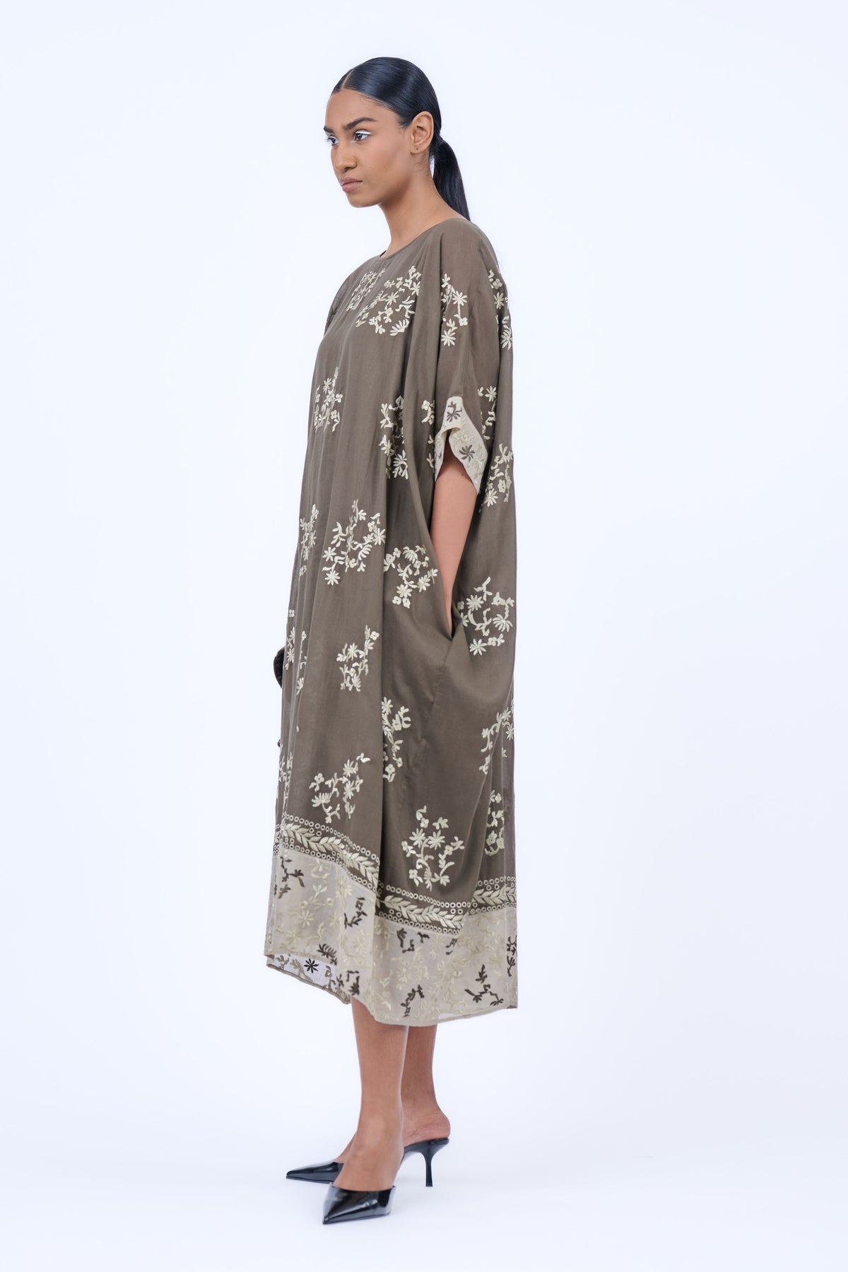 Khaki Natural Kaftan