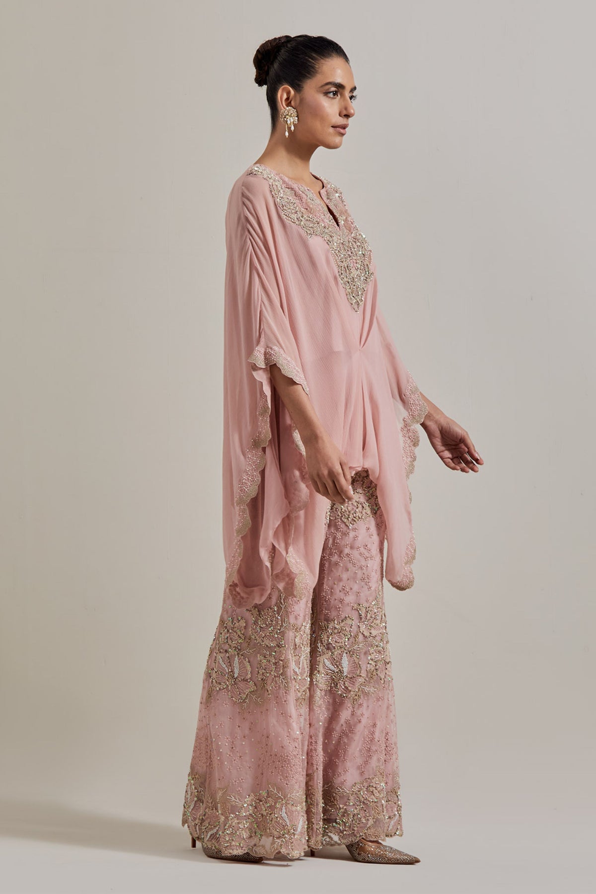 Blush Glimmer Poncho Set