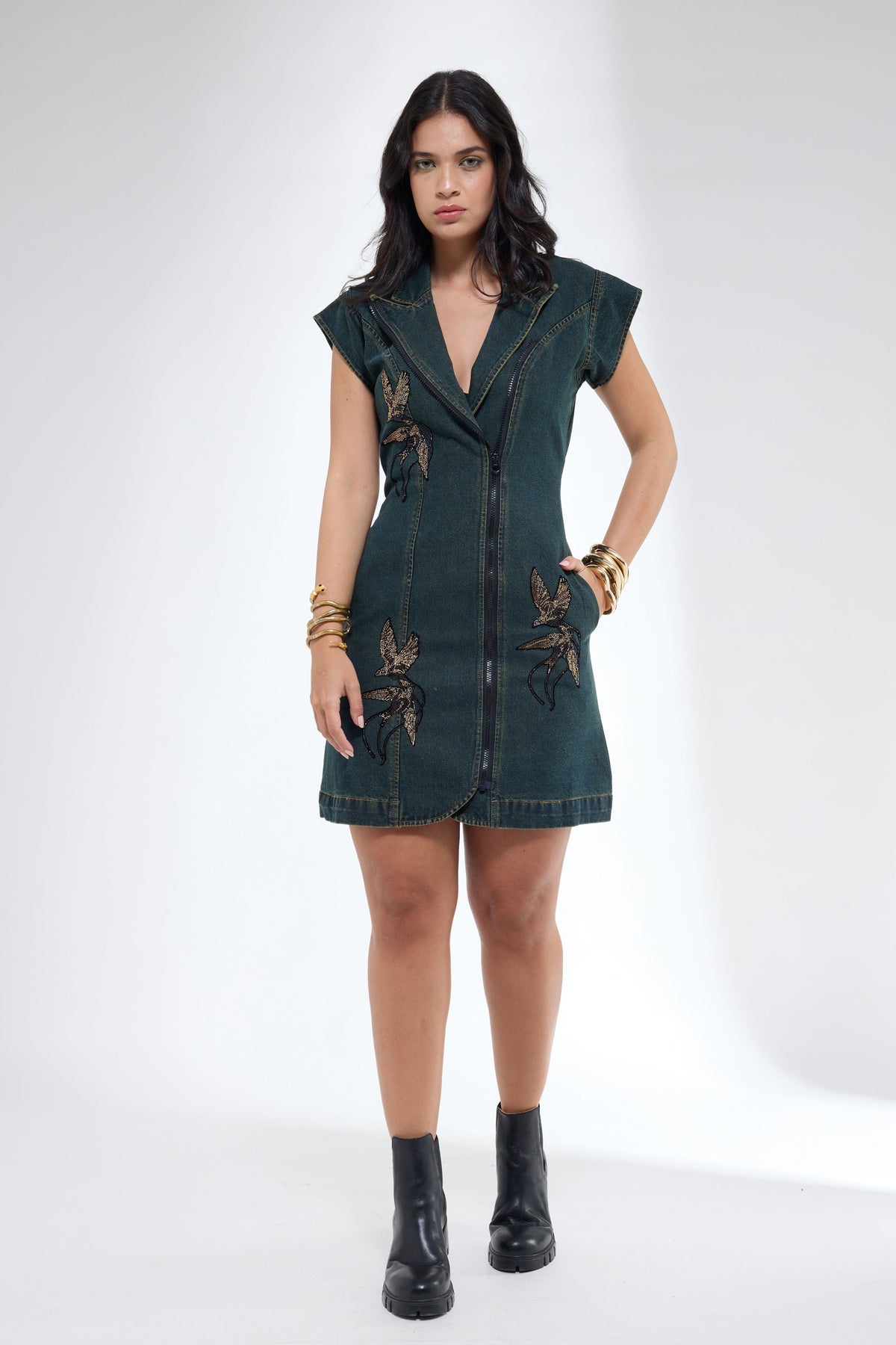 Jacket Style Teal Dress