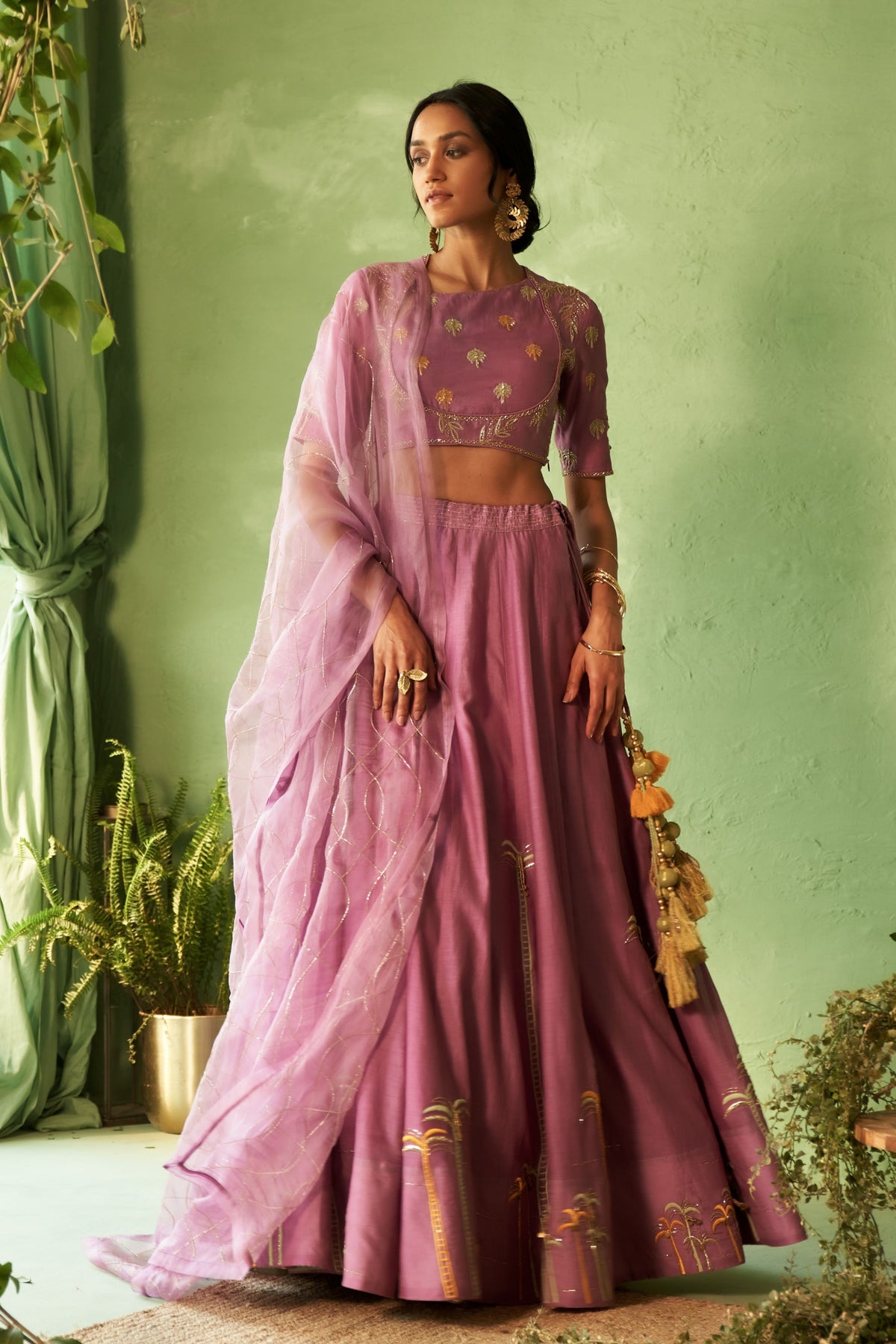 Palm Motif Lehenga Set