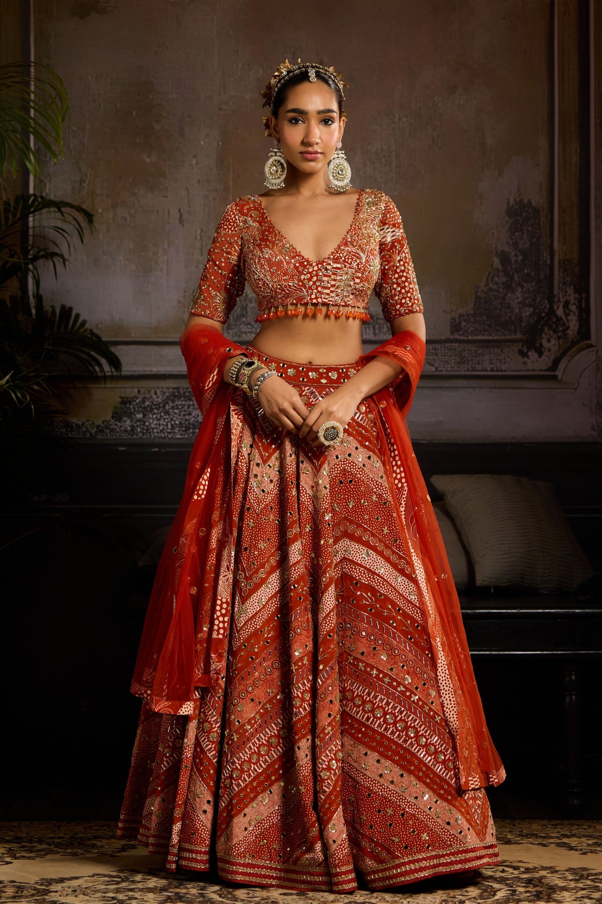 Rust Lehenga Set