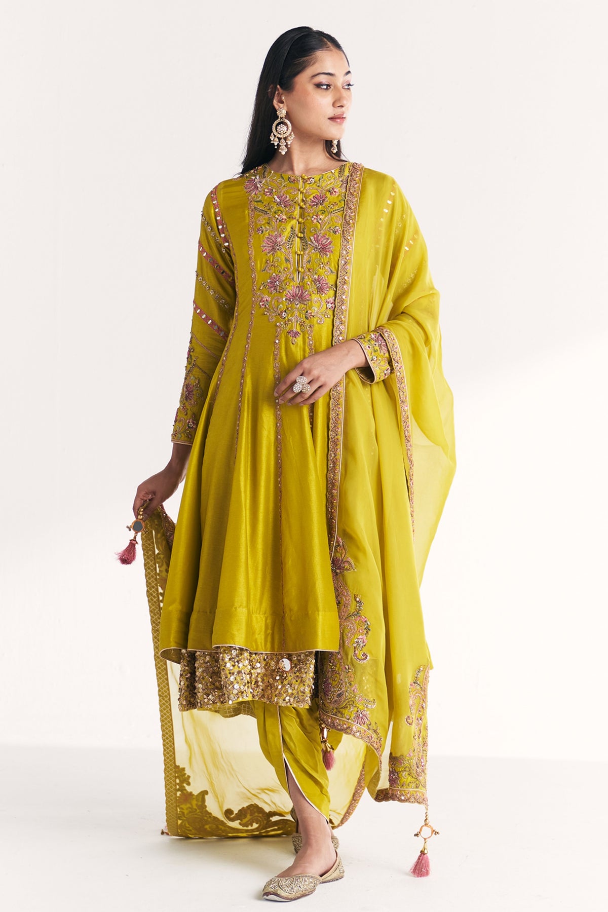 Chitra Lime Green Anarkali