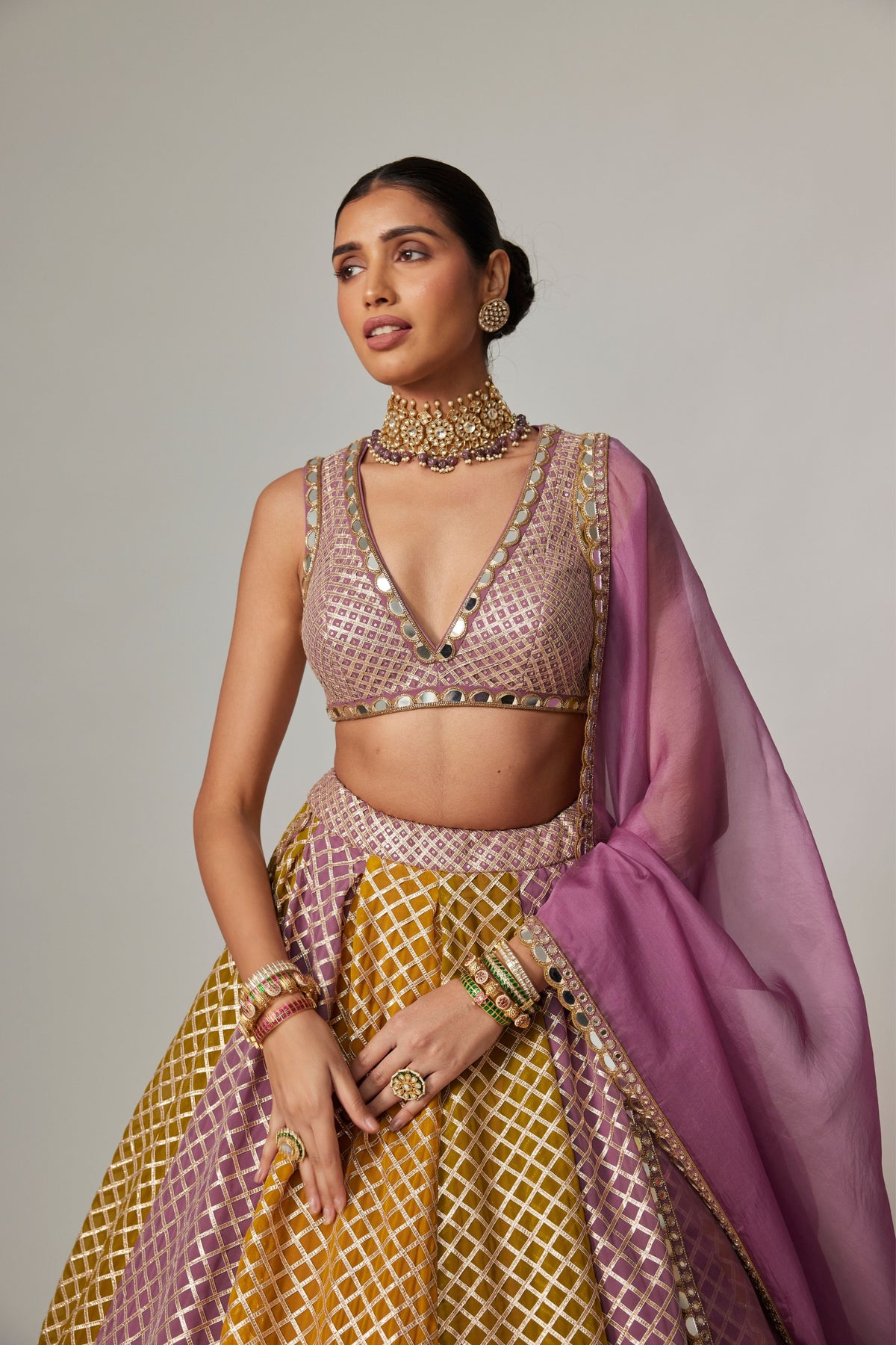 Mustard Multicolor Lehenga Set