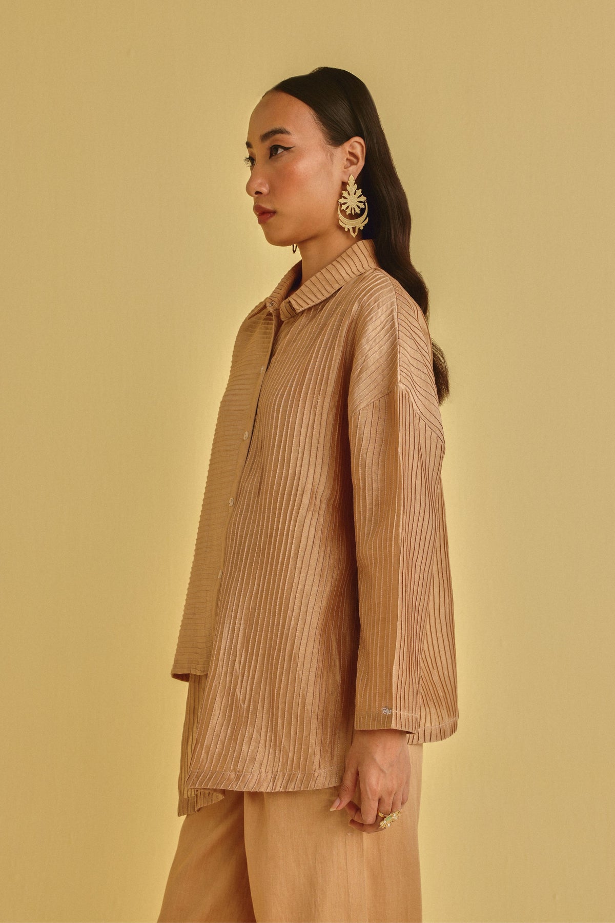 Pintuck Shirt Jacket