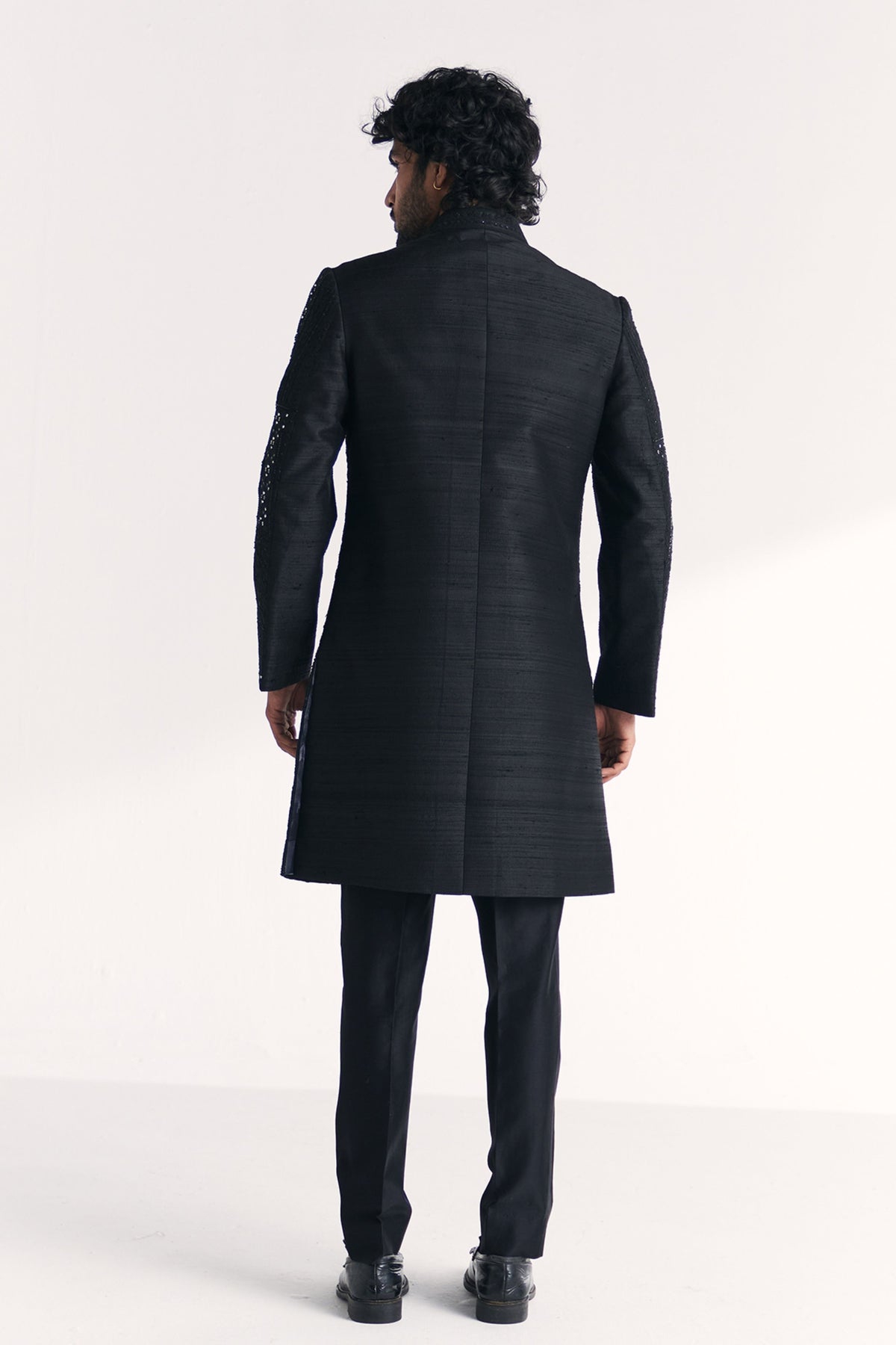 Kunj Black Achkan Set