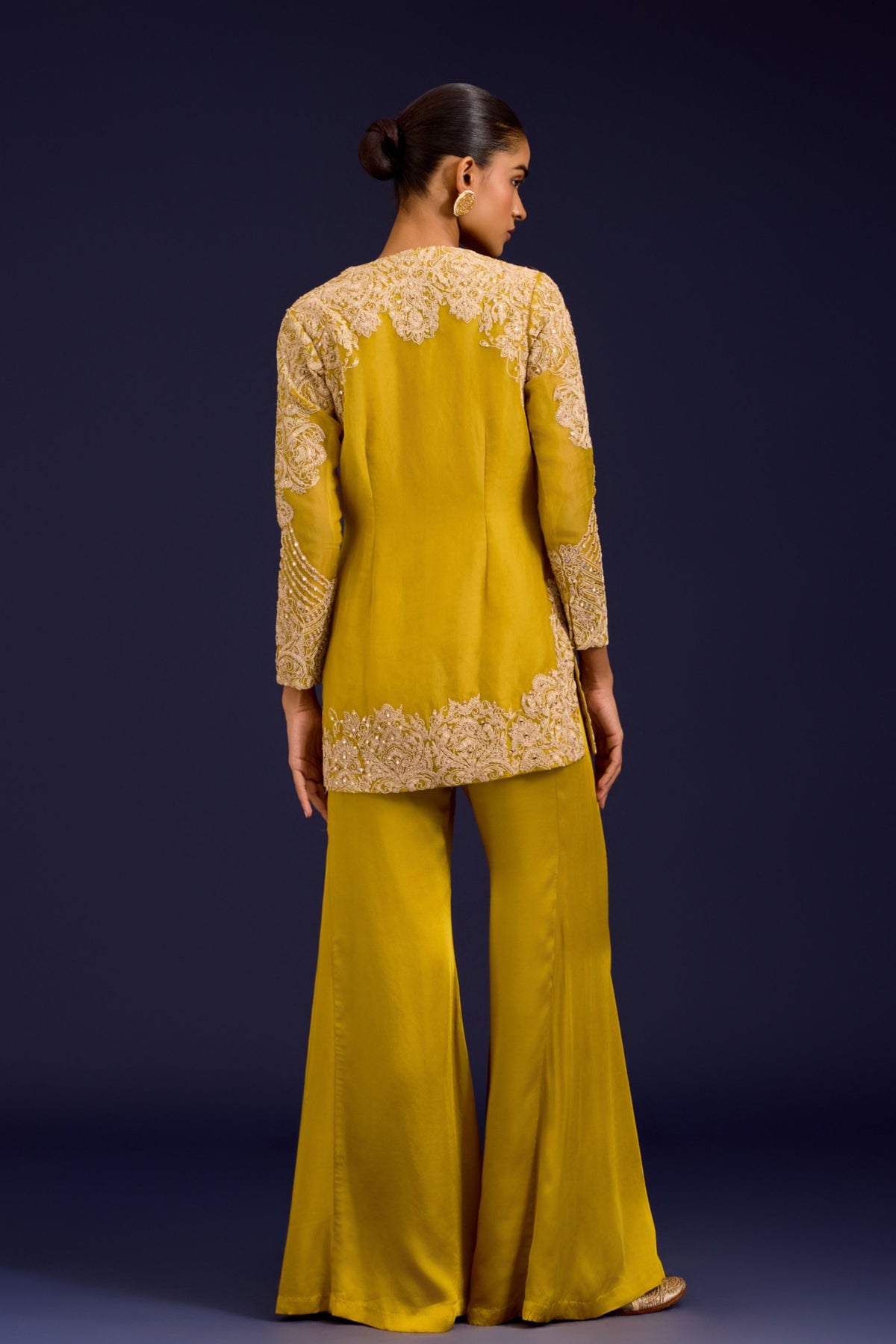 Mustard Organza Sharara Set