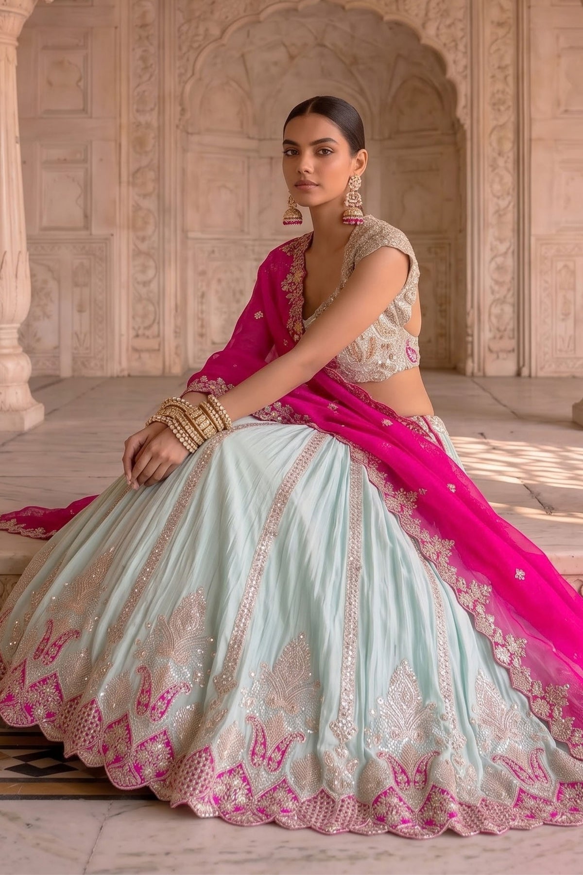 Padma Raga Lehenga Set