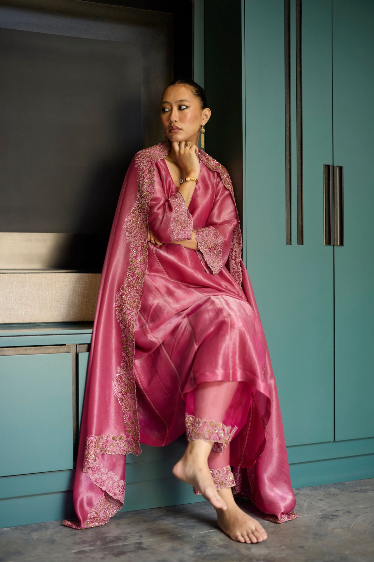 Pink Dhara Kurta Set