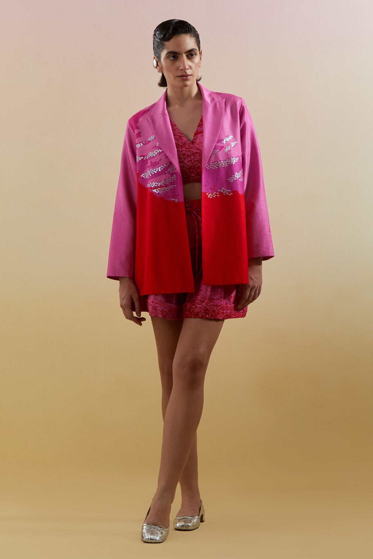 Gliss Lush Fuchsia Blazer Set