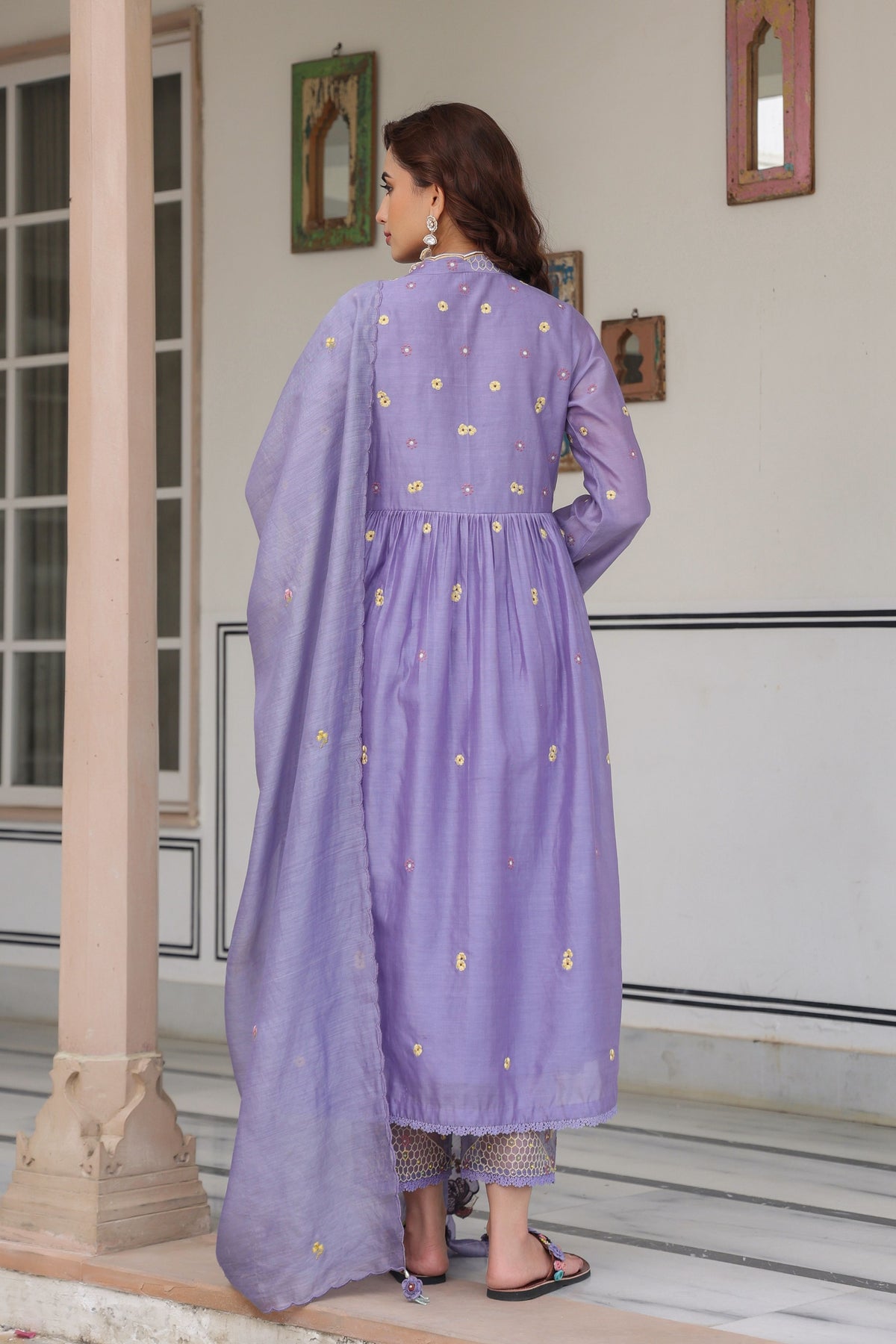 Gulzar Lilac Frockstyle Kurta Set