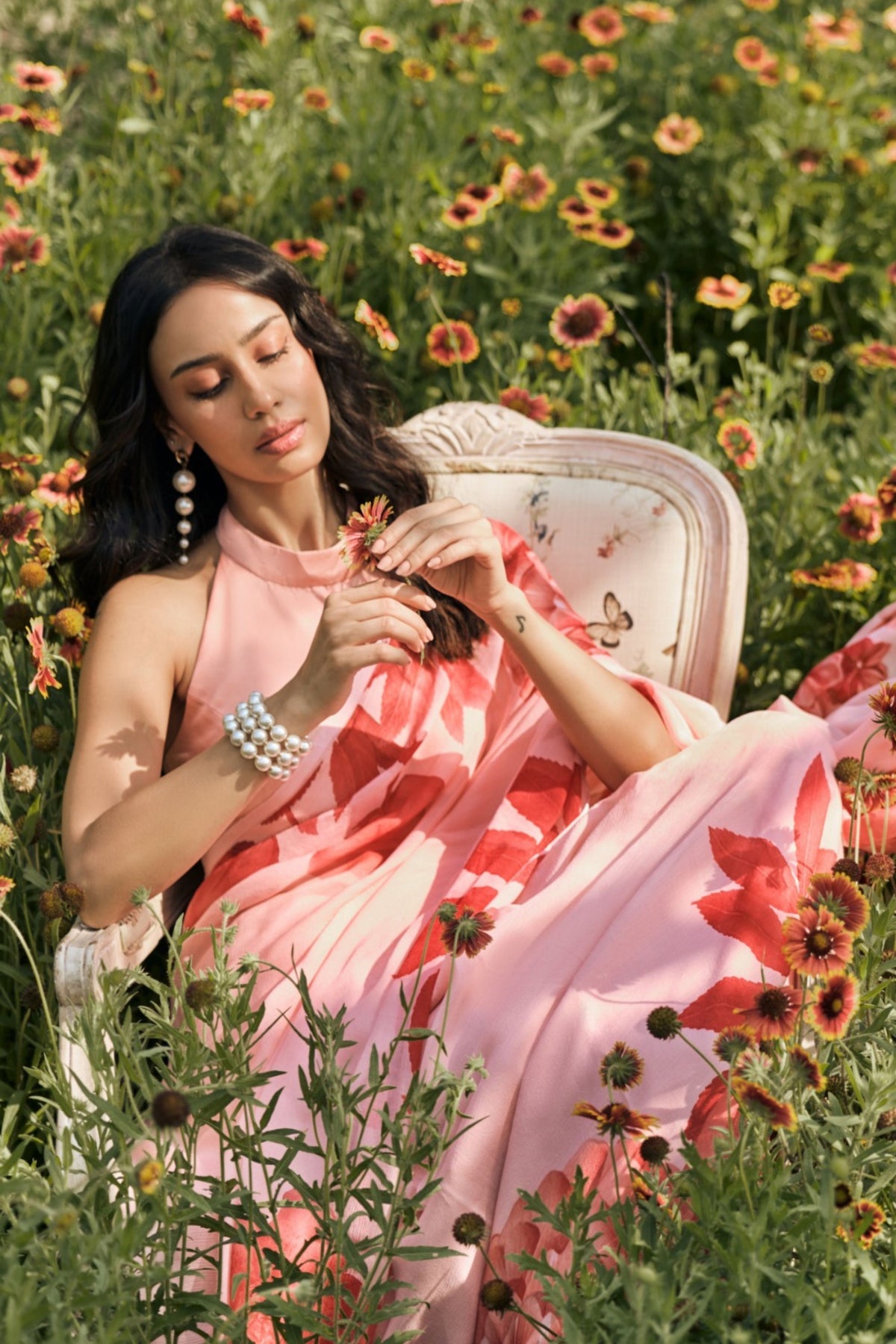 Diana Peach Saree