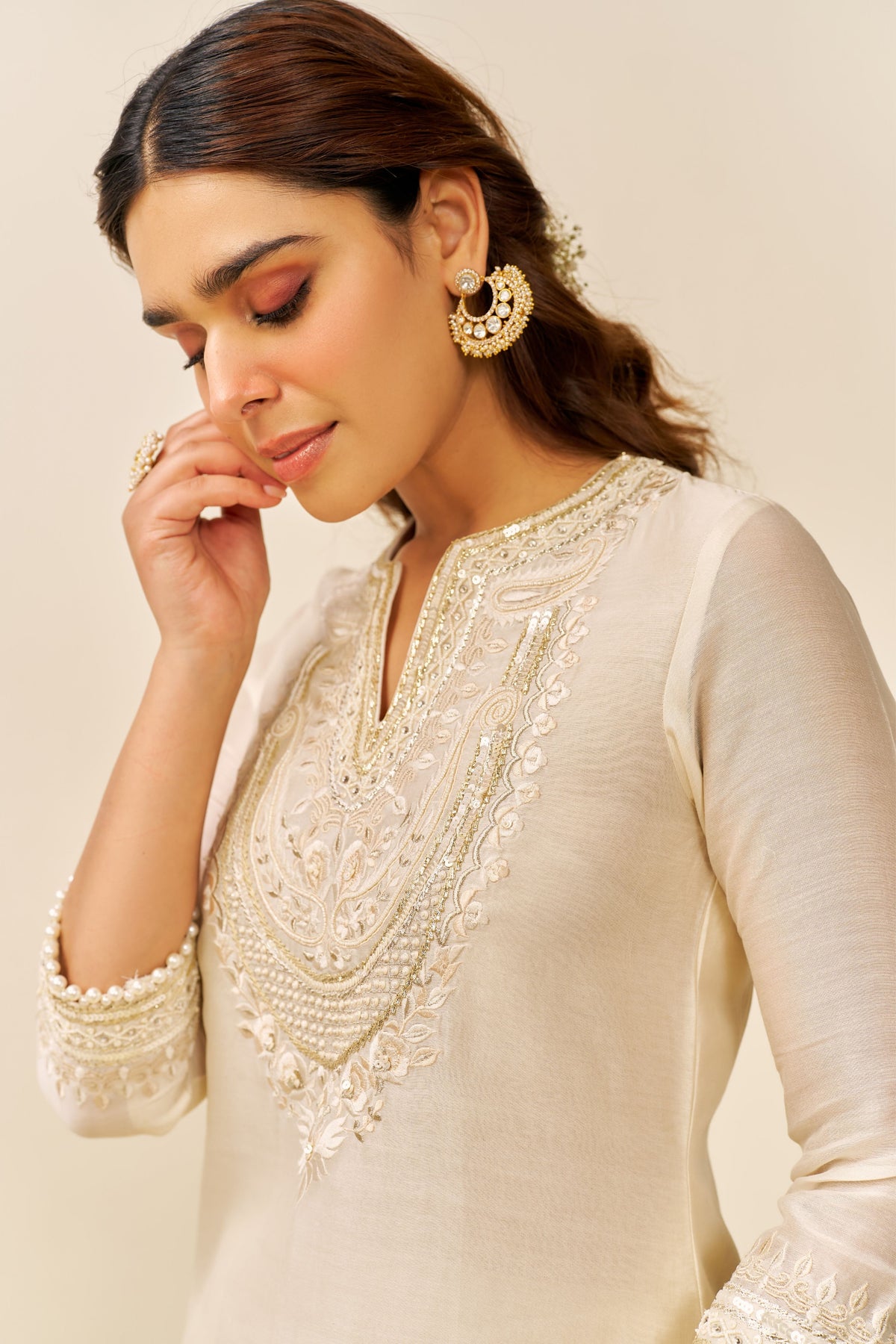 Sara Daisy Ivory Kurta With Salwar