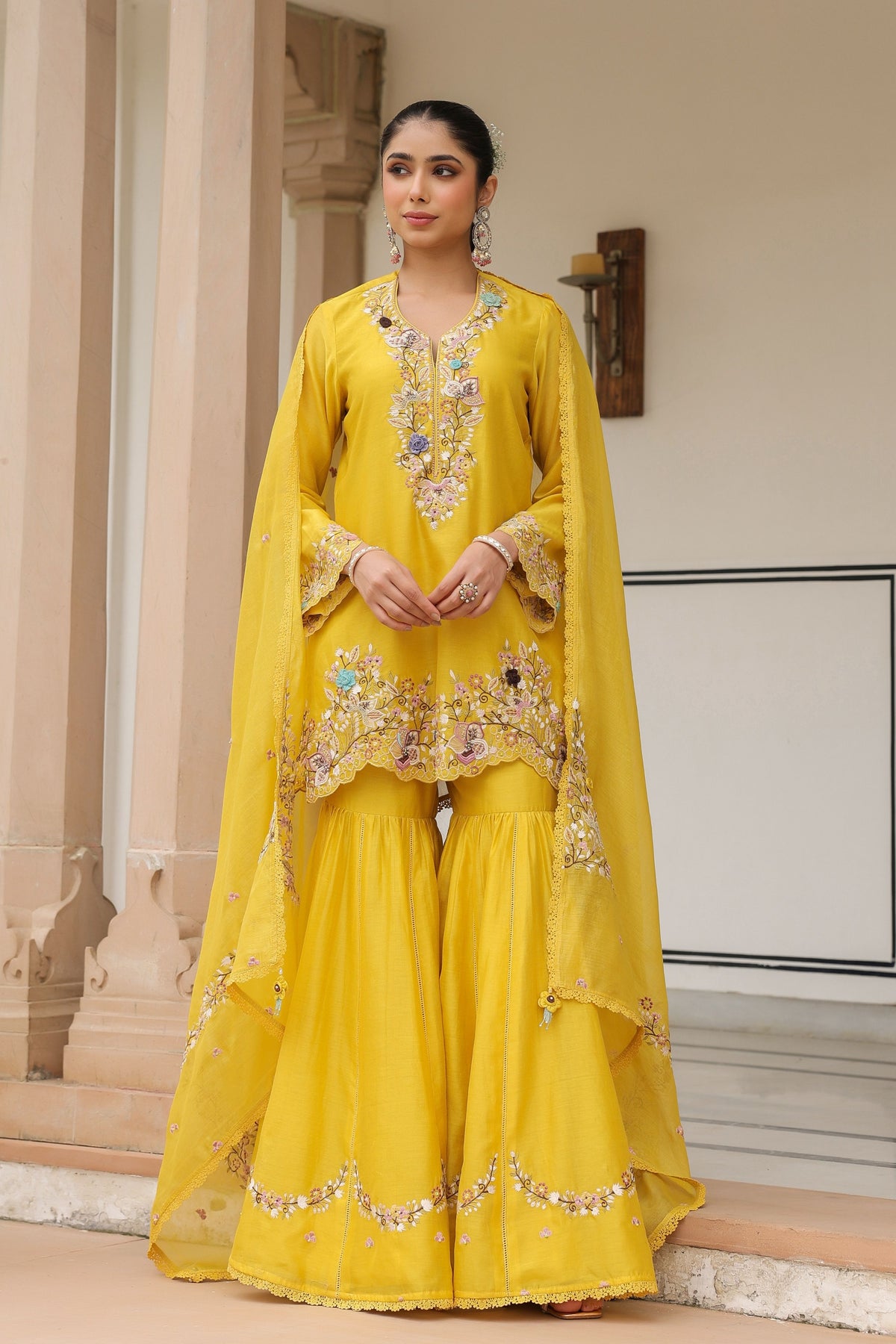 Gulzar Yellow Sharara Set