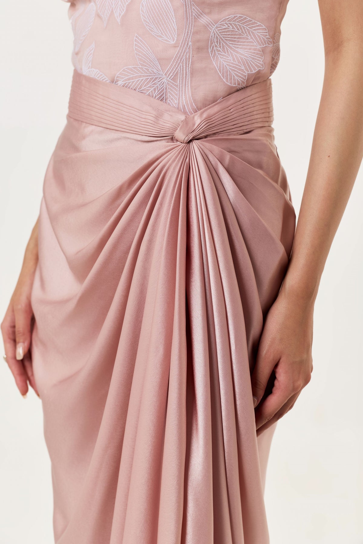 Draped Blush Pink Twist Skirt