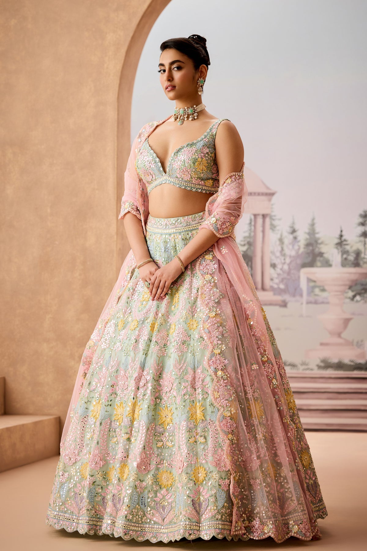 Msi  Aplique 3d Lehenga Set