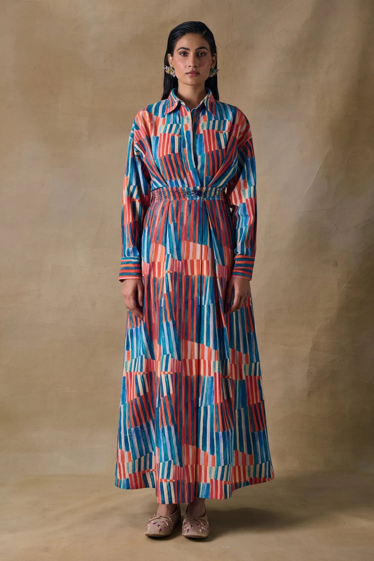 Asilah Stripe Wrap Dress