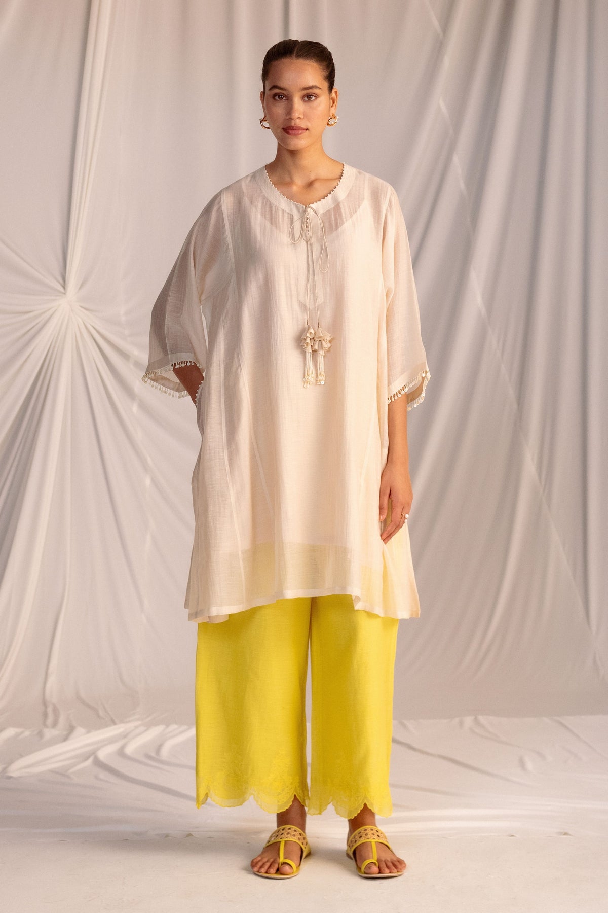 Champagne and Lime Green Tunic Set
