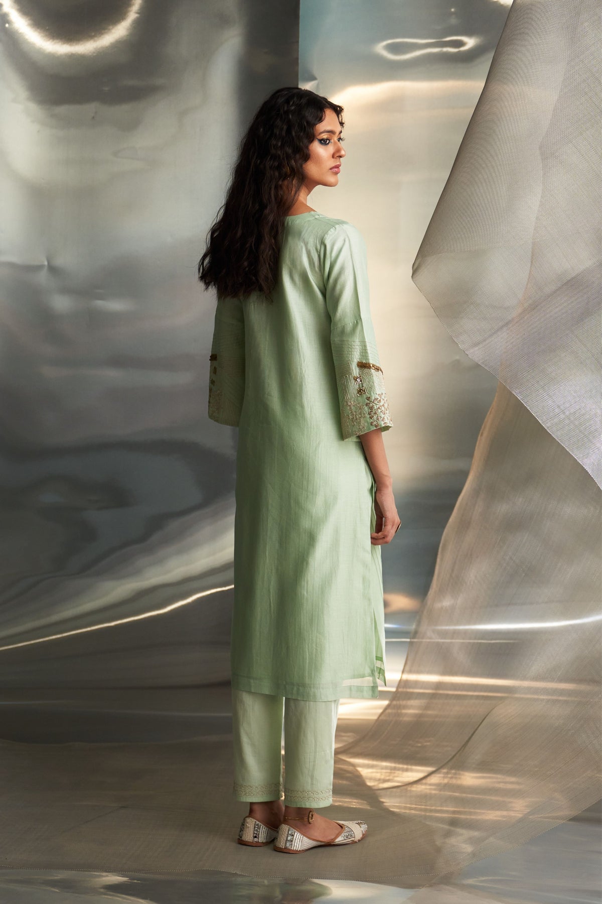 Flared Sleeve Kurta Set