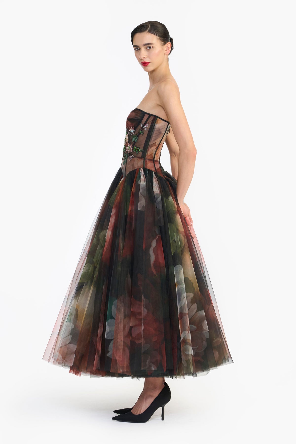 Drop Waisted Corseted Midi